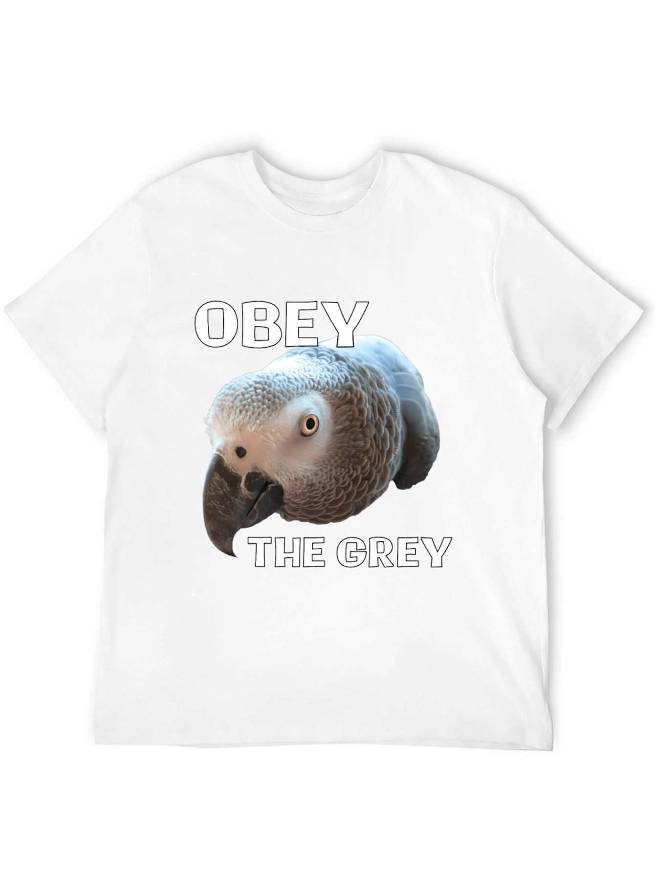 Camiseta Negra Obey The Grey con Loro Africano