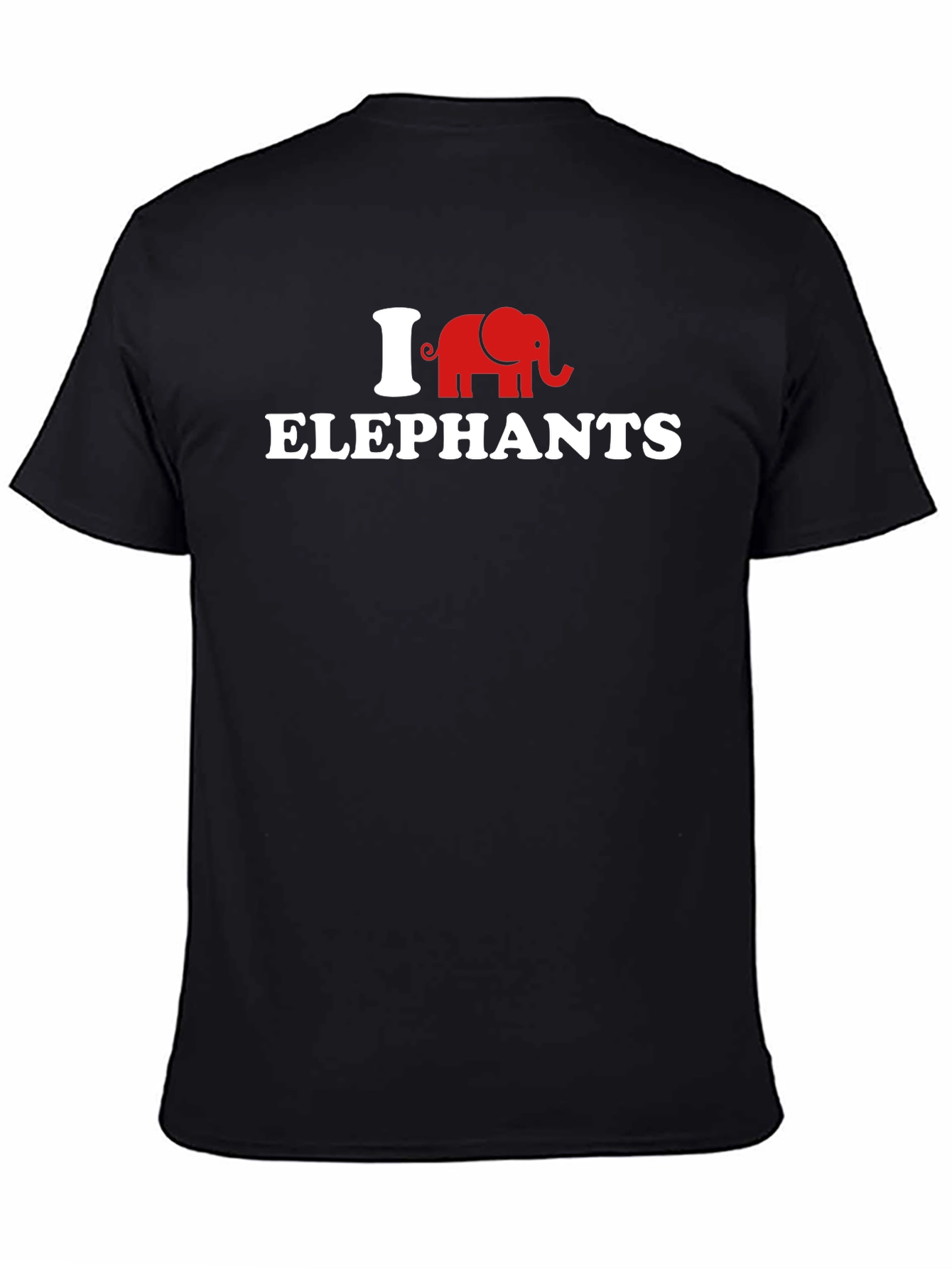Camiseta Negra Amo Elefantes para Hombre