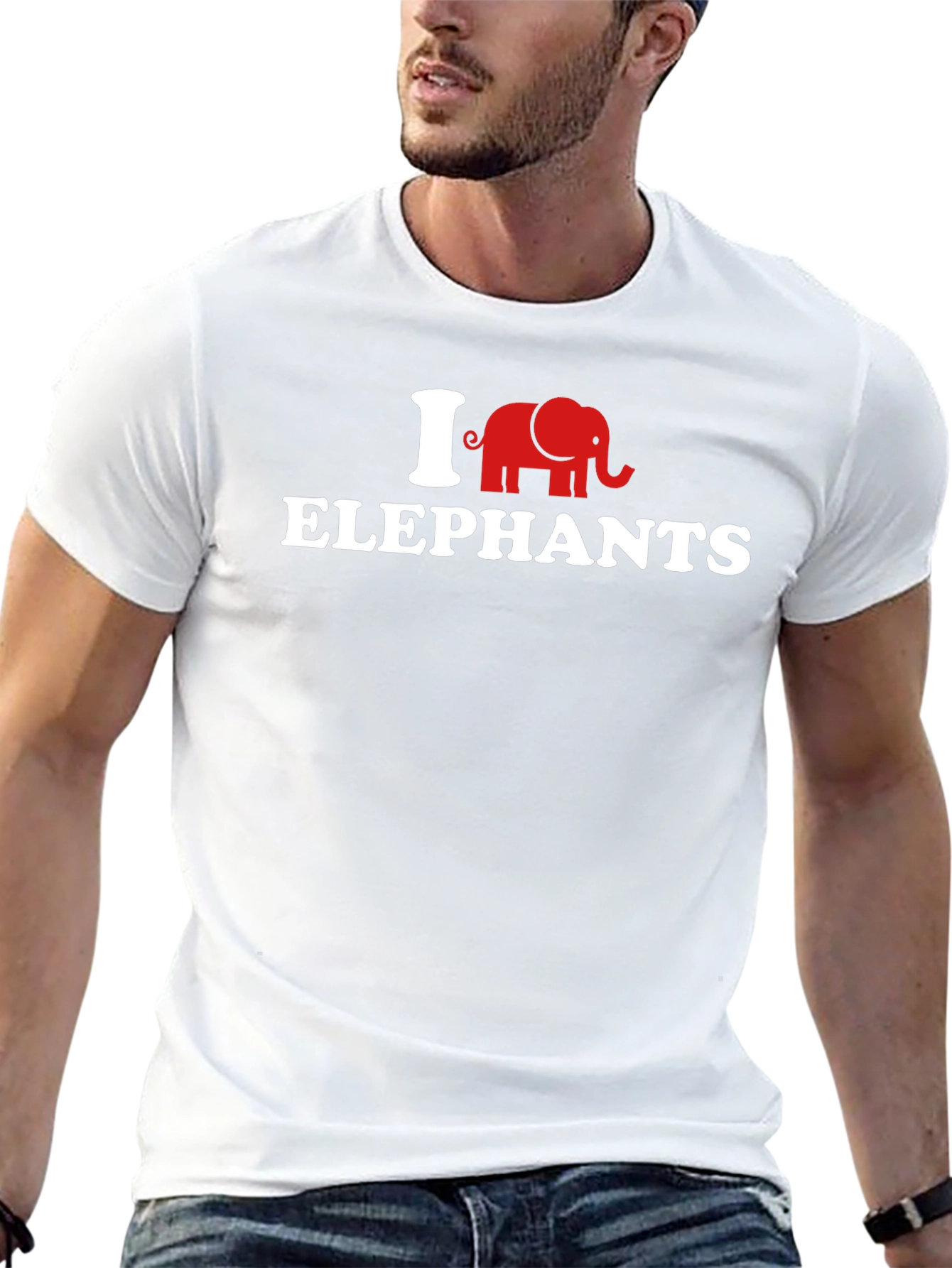 Camiseta Negra Amo Elefantes para Hombre