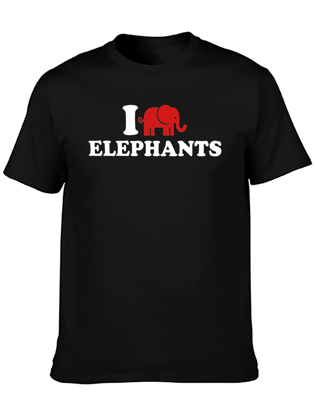 Camiseta Negra Amo Elefantes para Hombre