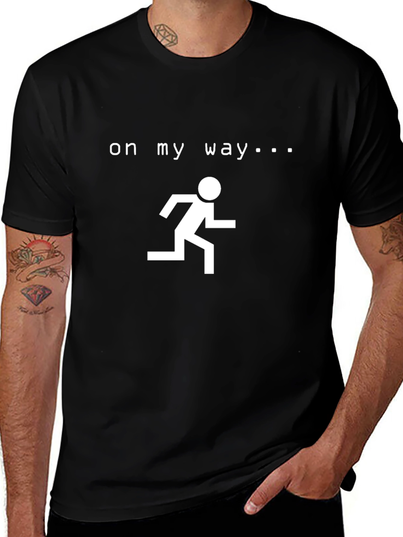 Camiseta Negra Hombre - On My Way
