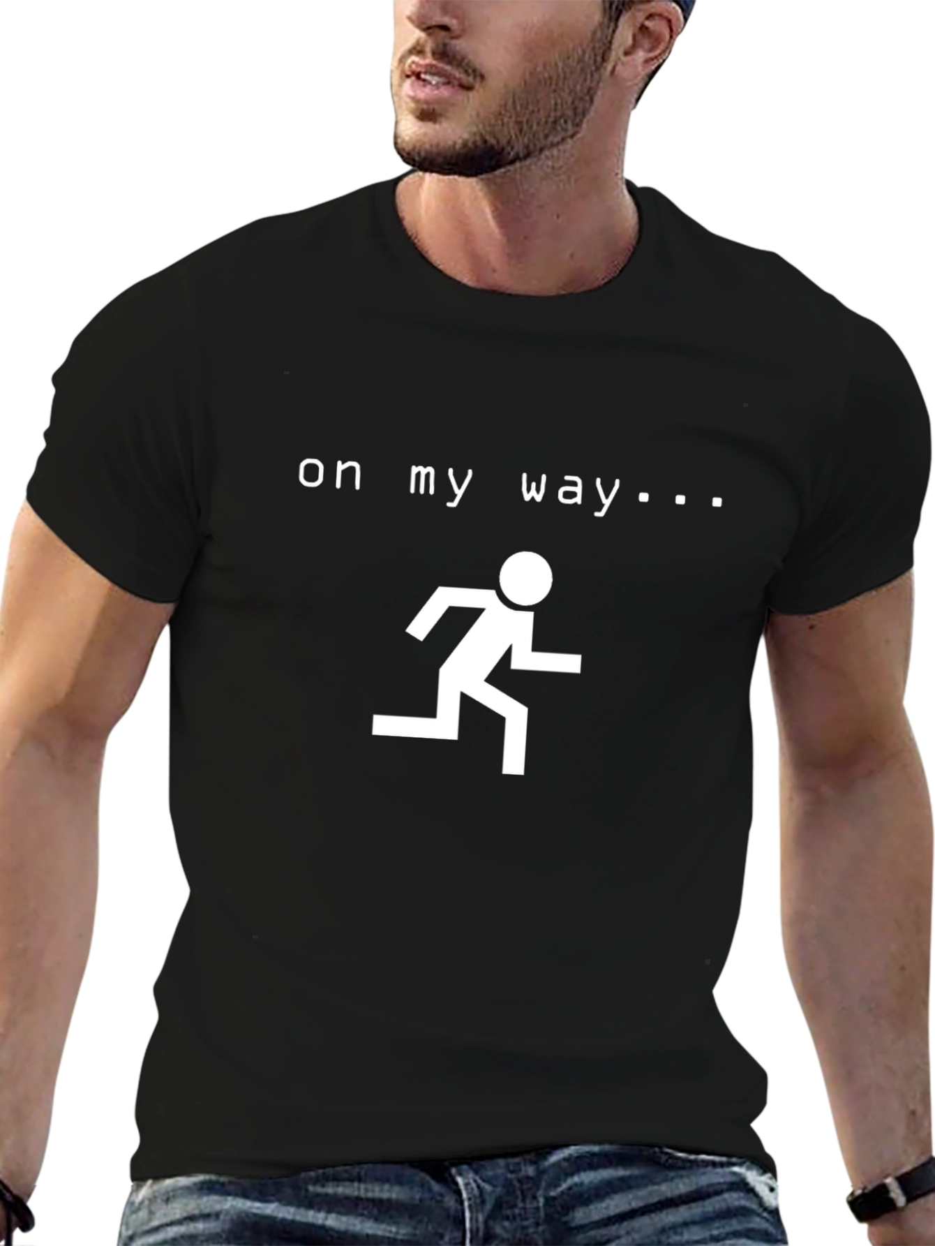 Camiseta Negra Hombre - On My Way