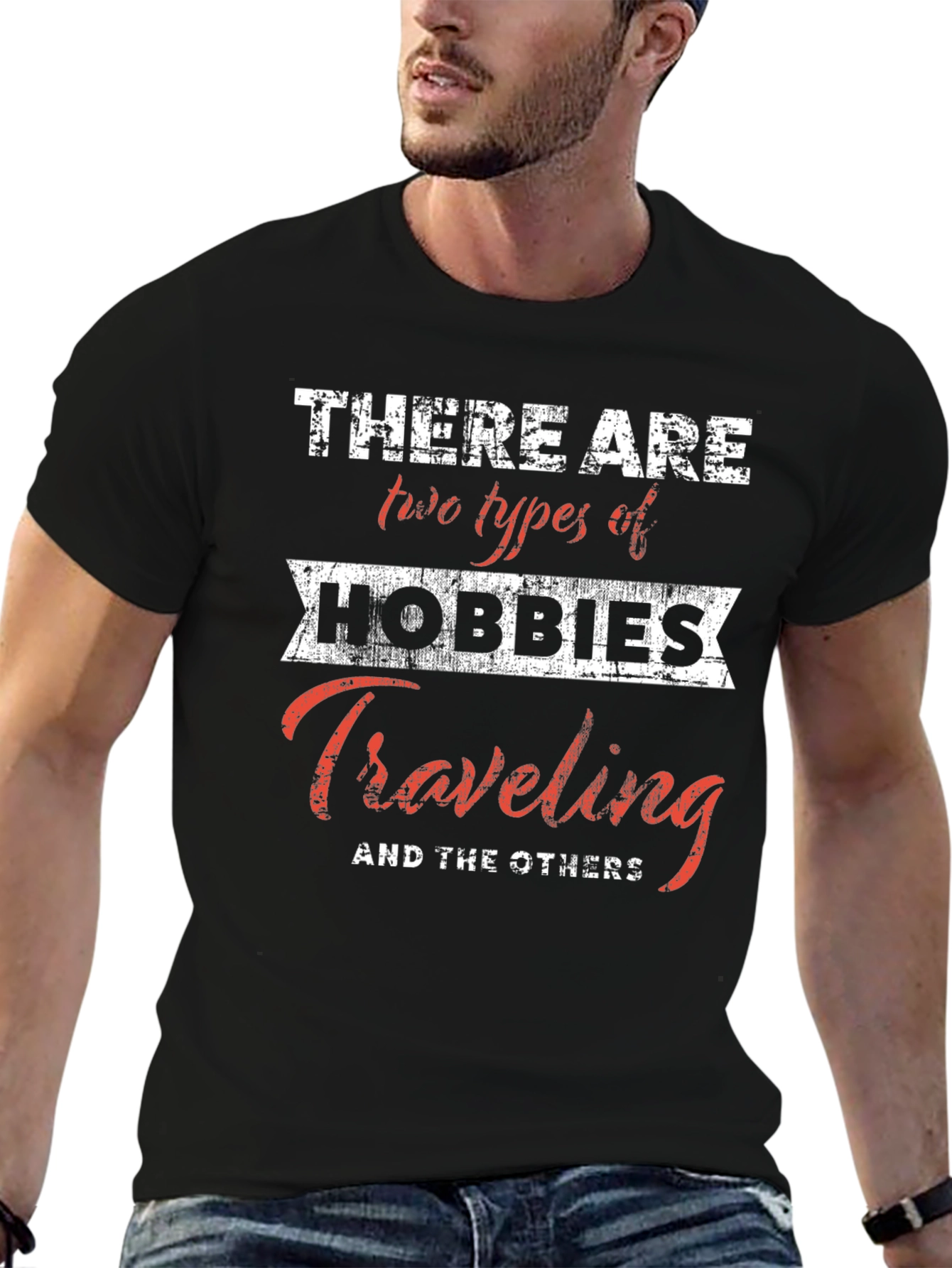 Camiseta Negra Hobbies Viajes