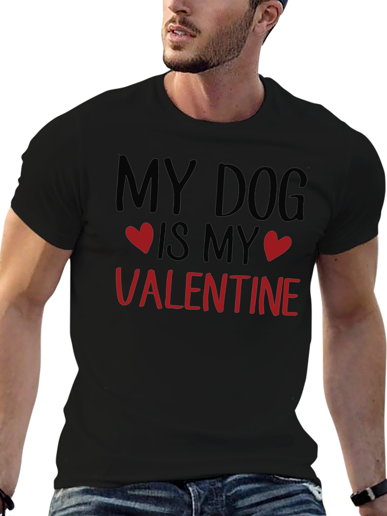 Camiseta Negra My Dog is My Valentine