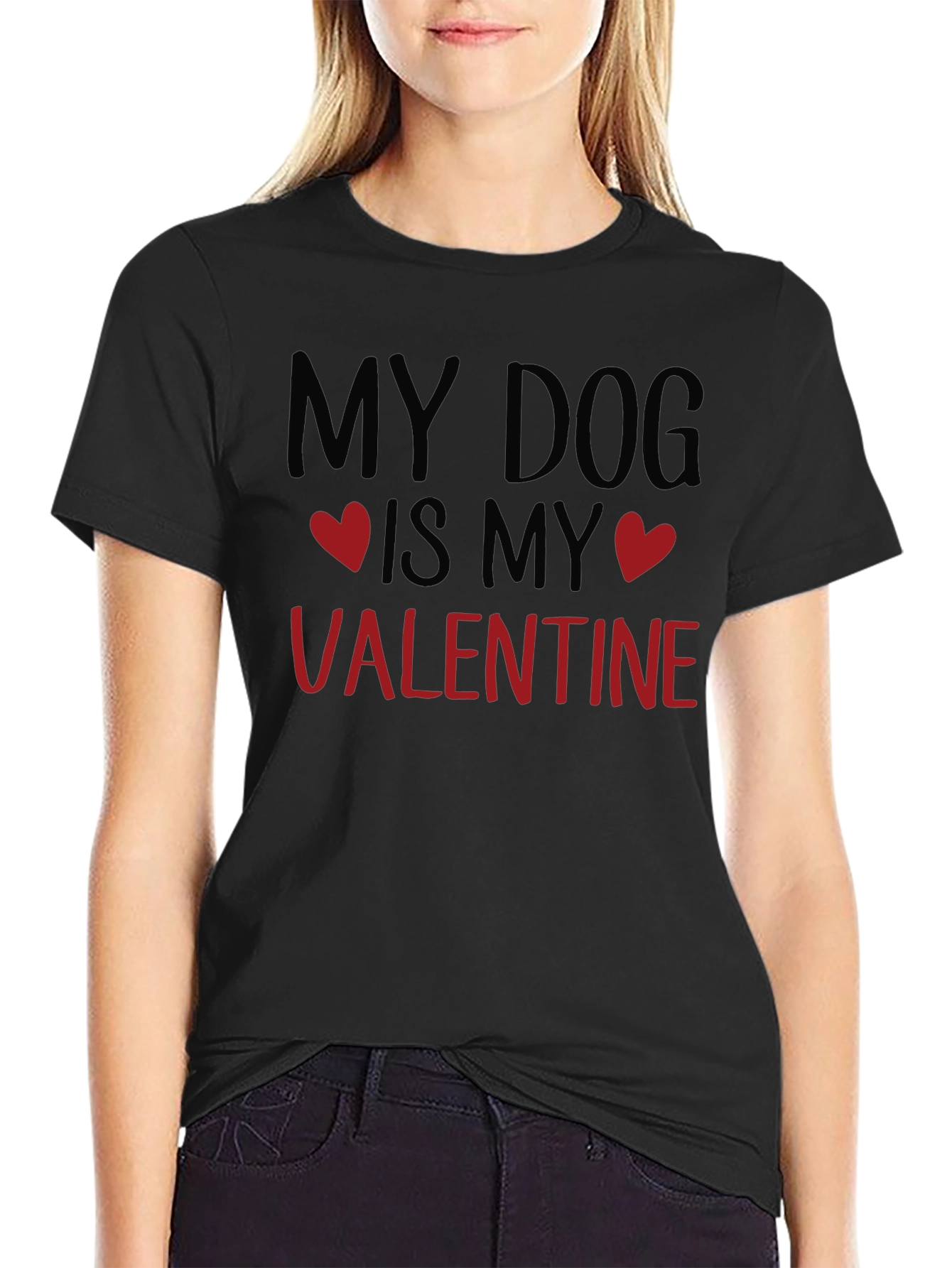 Camiseta Negra My Dog is My Valentine