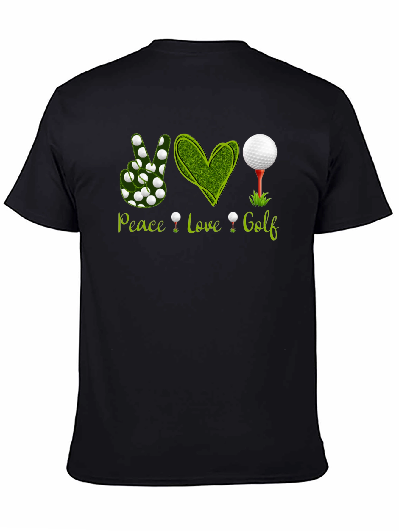 Camiseta Negra Peace Love Golf