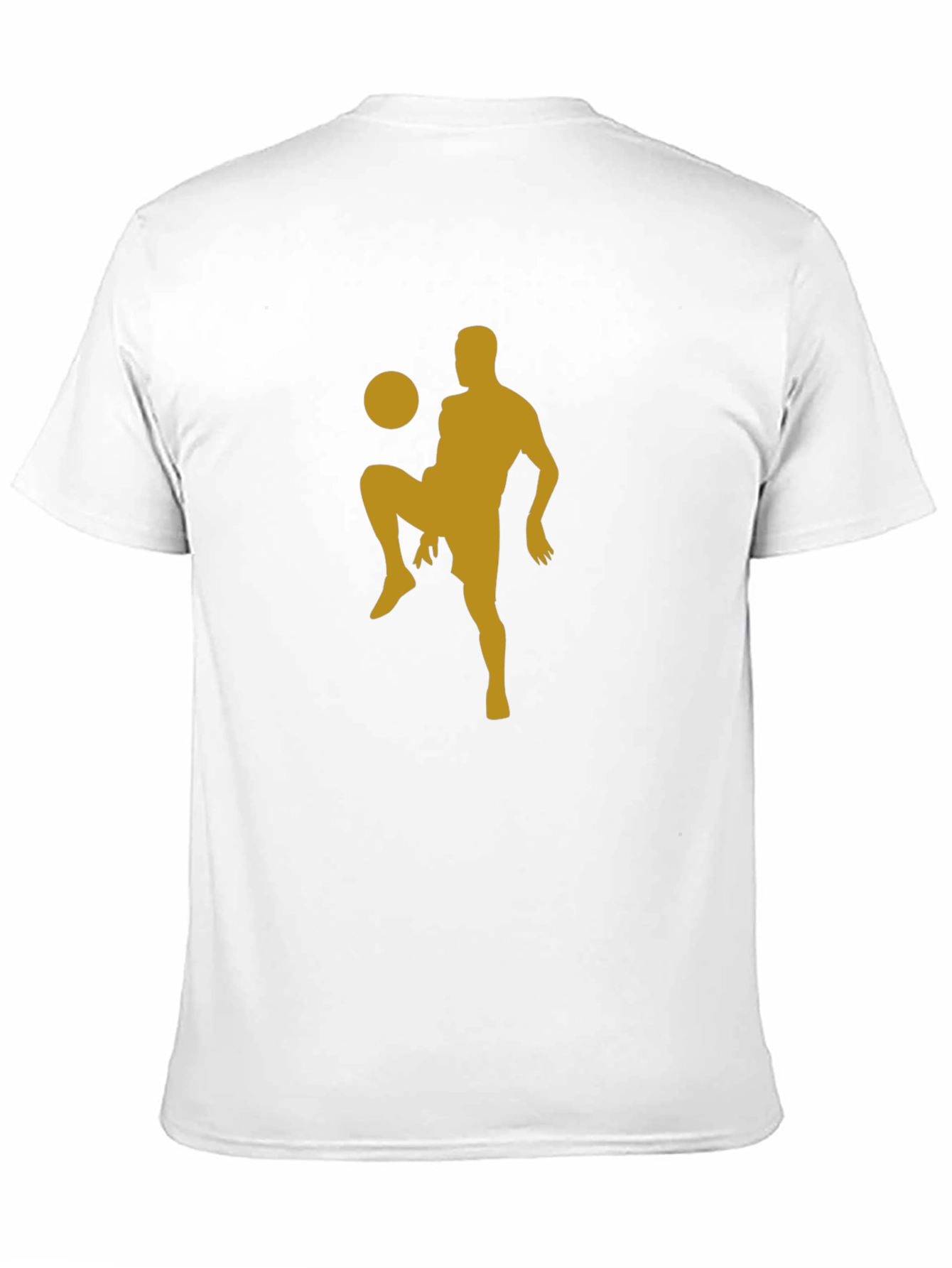 Camiseta Hombre Negra con Diseño Fútbol Dorado