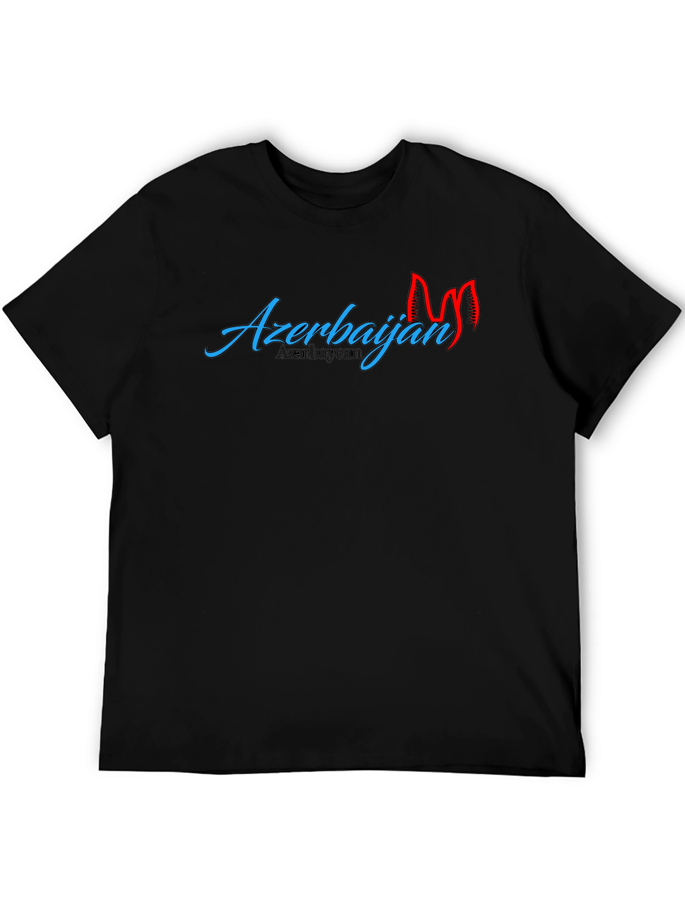 Camiseta Negra Azerbaijan Diseño Llamativo