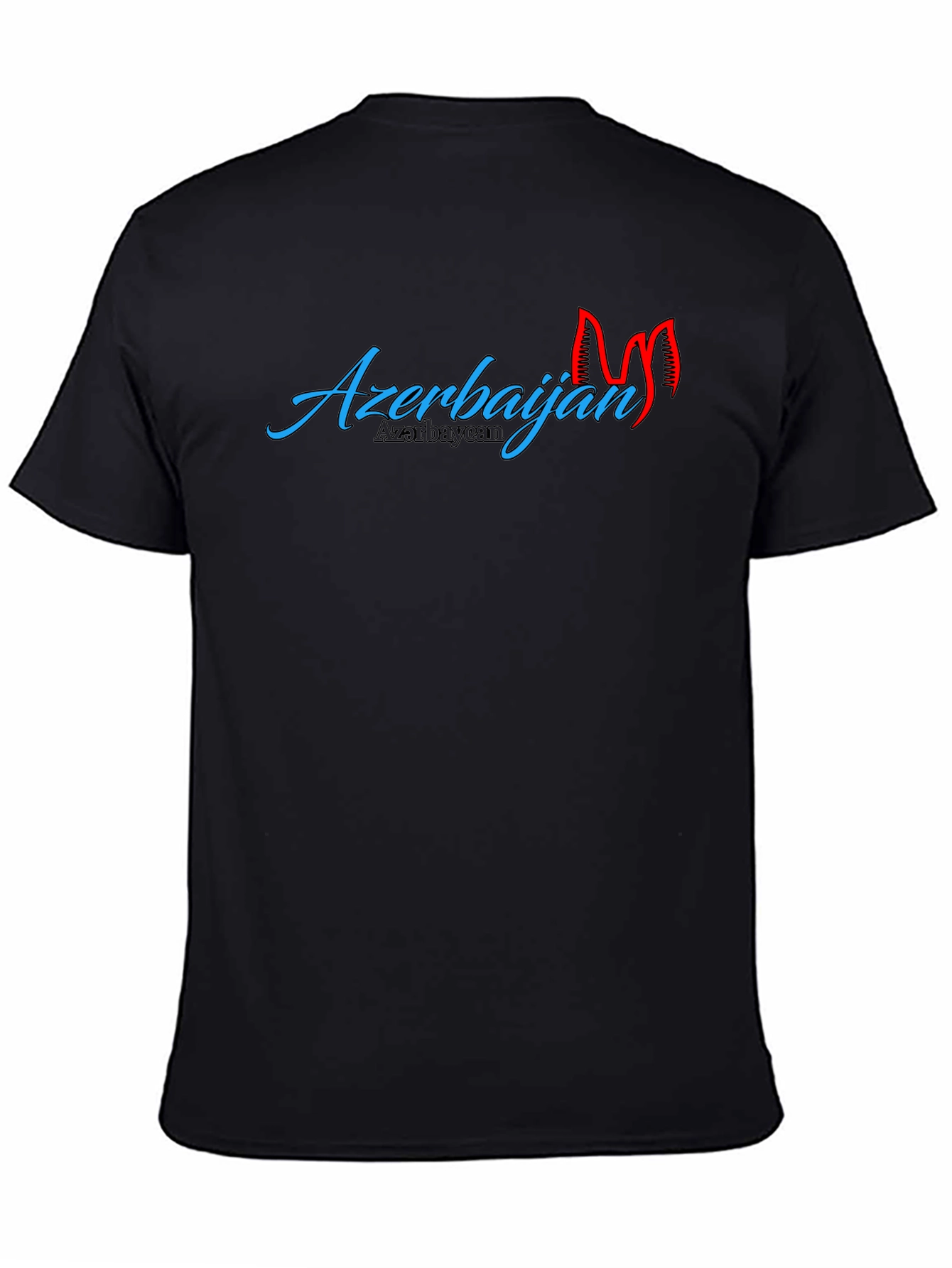 Camiseta Negra Azerbaijan Diseño Llamativo