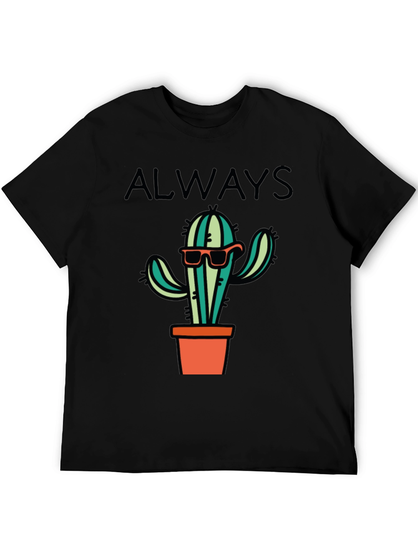 Camiseta Negra con Diseño de Cactus Cool