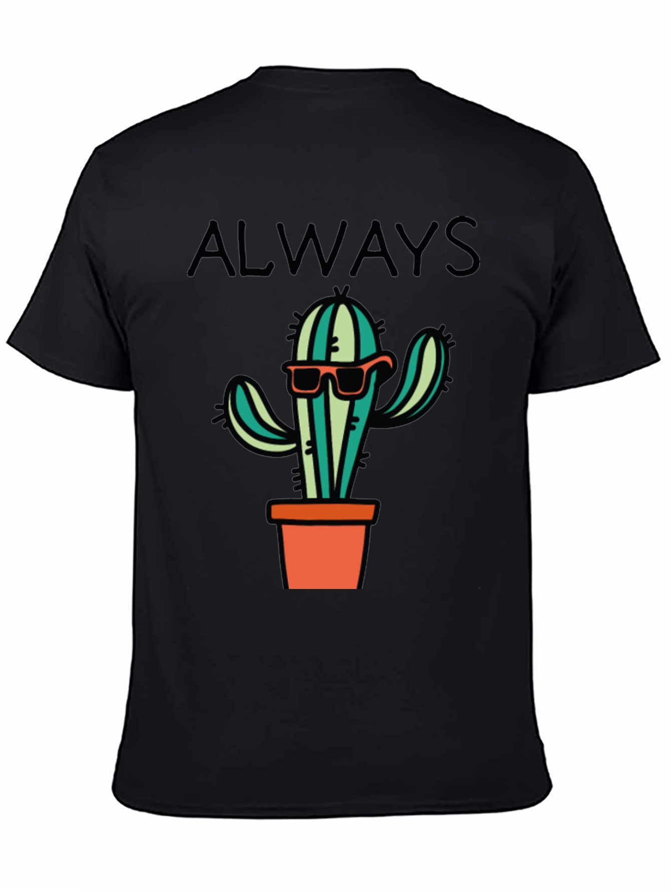 Camiseta Negra con Diseño de Cactus Cool