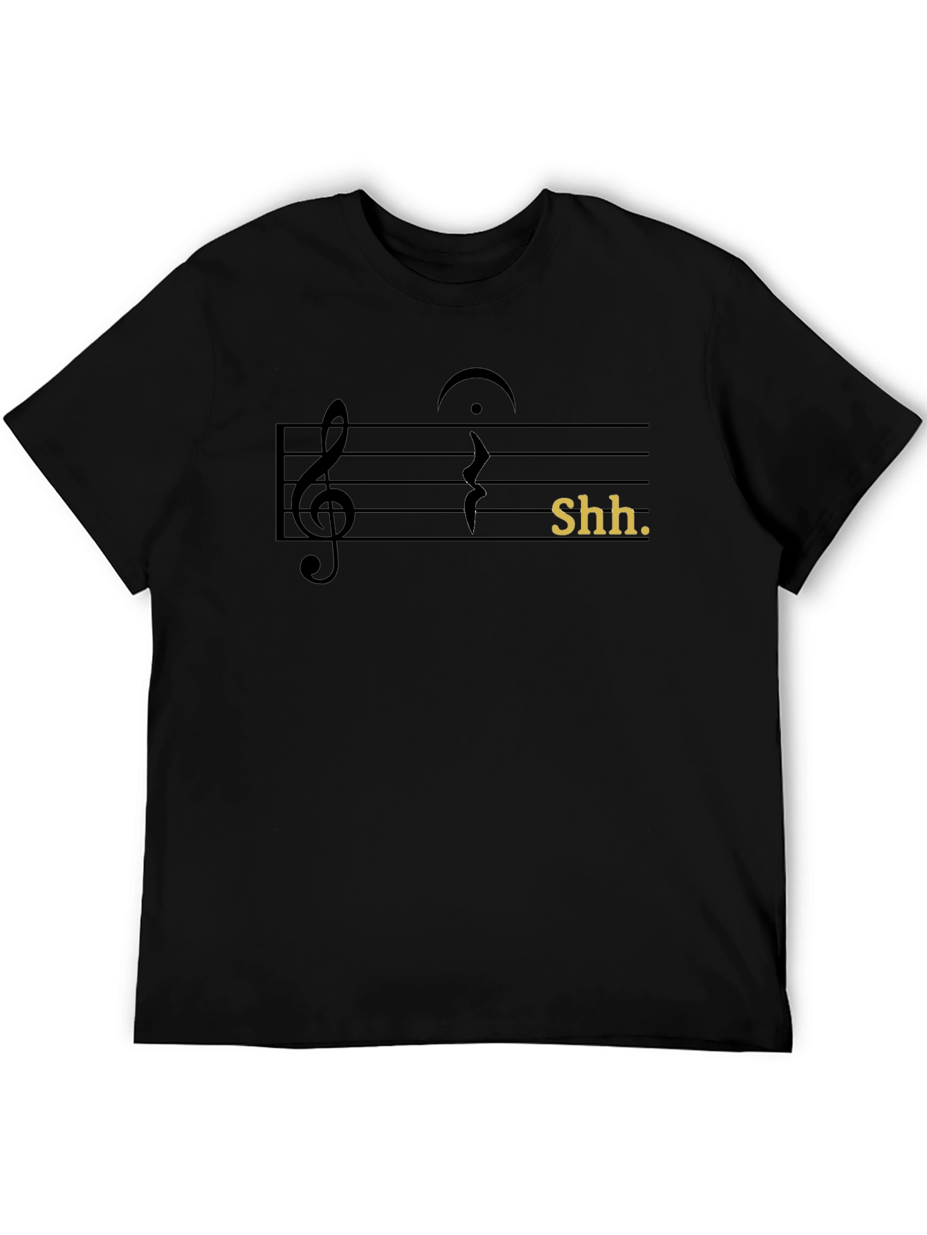 Camiseta Negra Shh Musical para Hombre