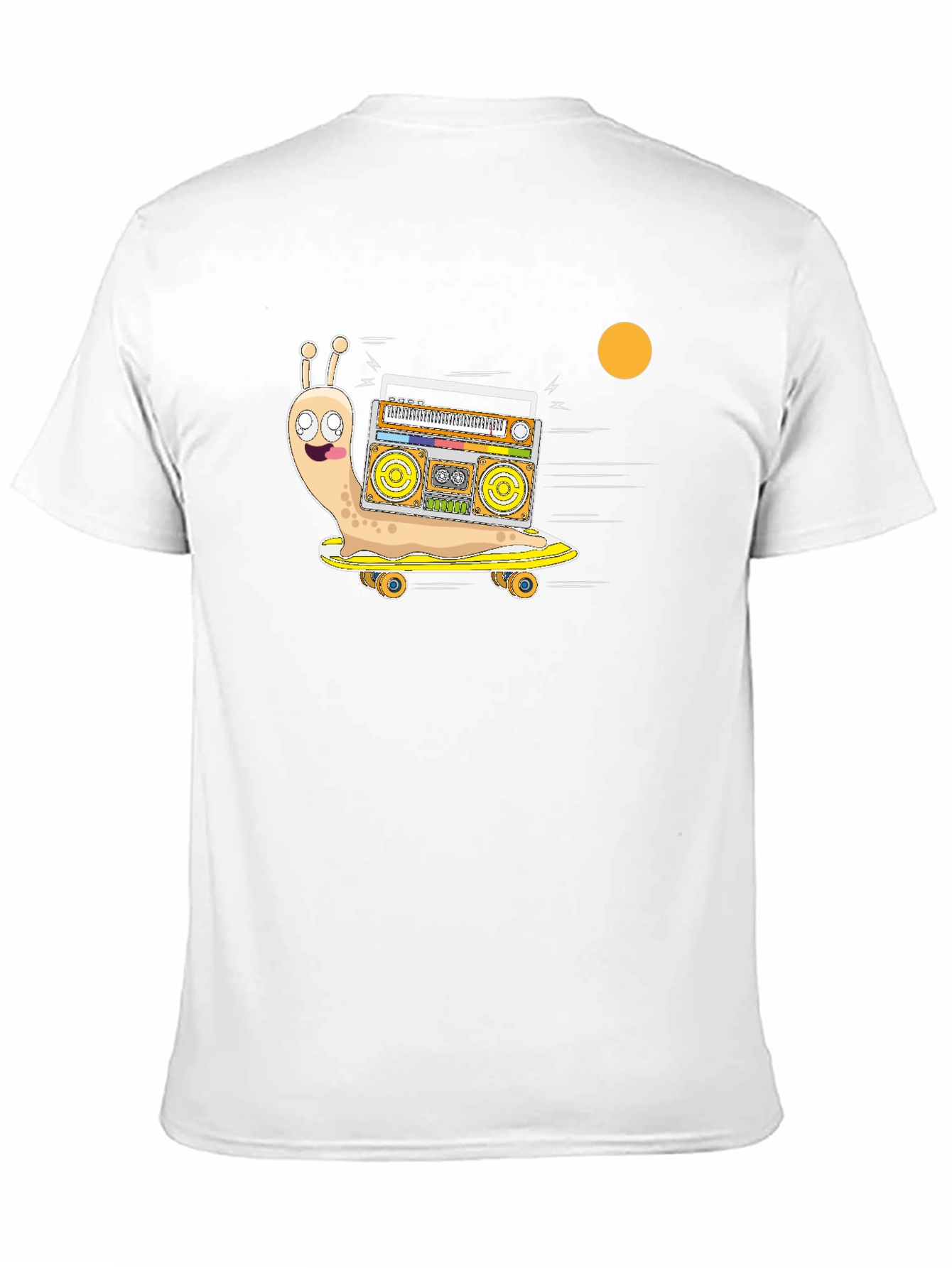 Camiseta Negra con Diseño de Caracol DJ en Patineta