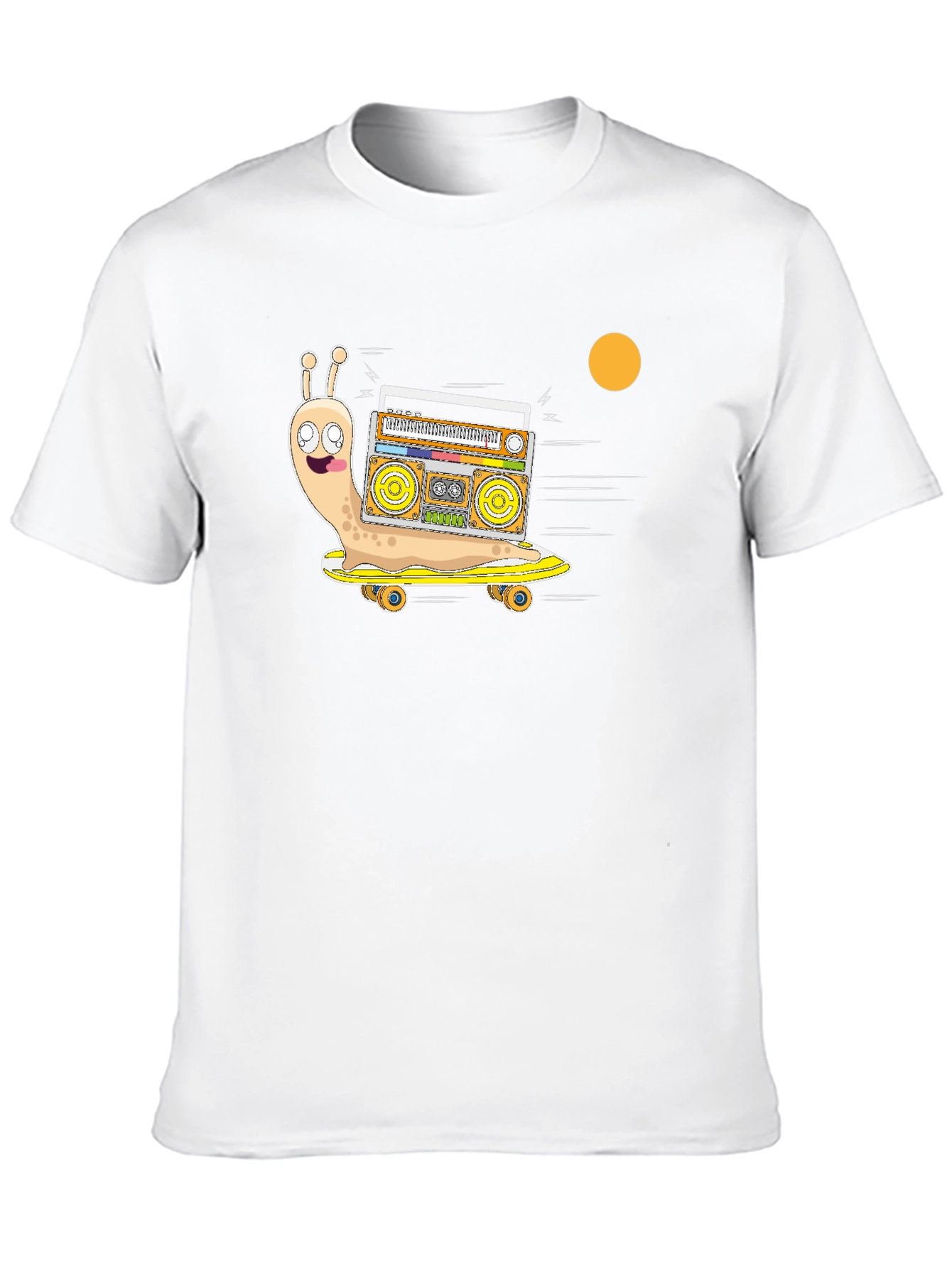 Camiseta Negra con Diseño de Caracol DJ en Patineta