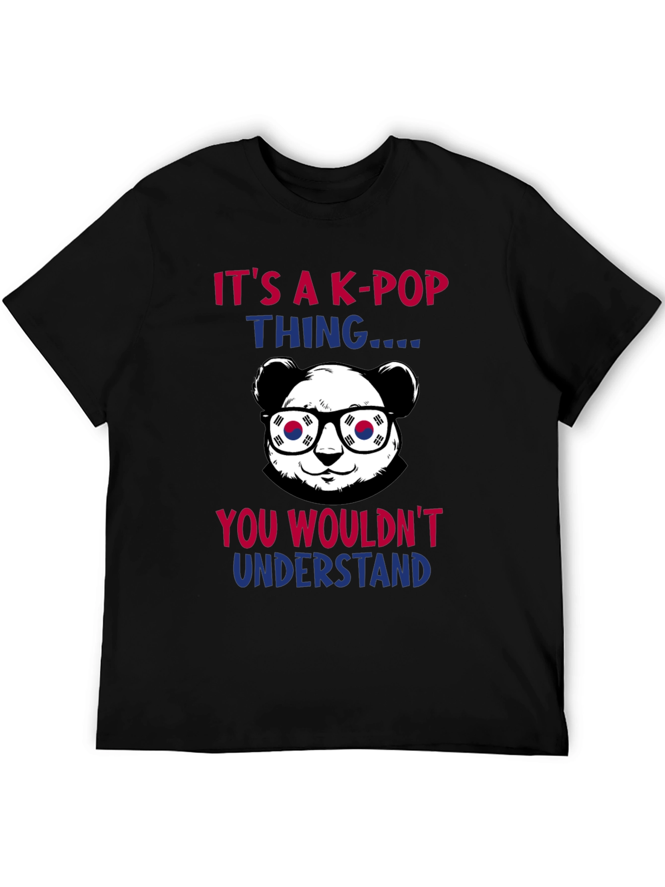 Camiseta Negra K-Pop Panda Coreano