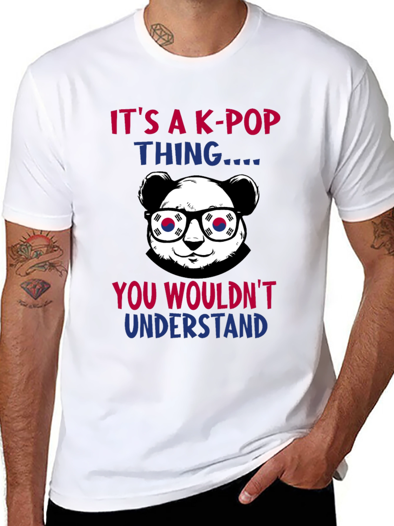 Camiseta Negra K-Pop Panda Coreano
