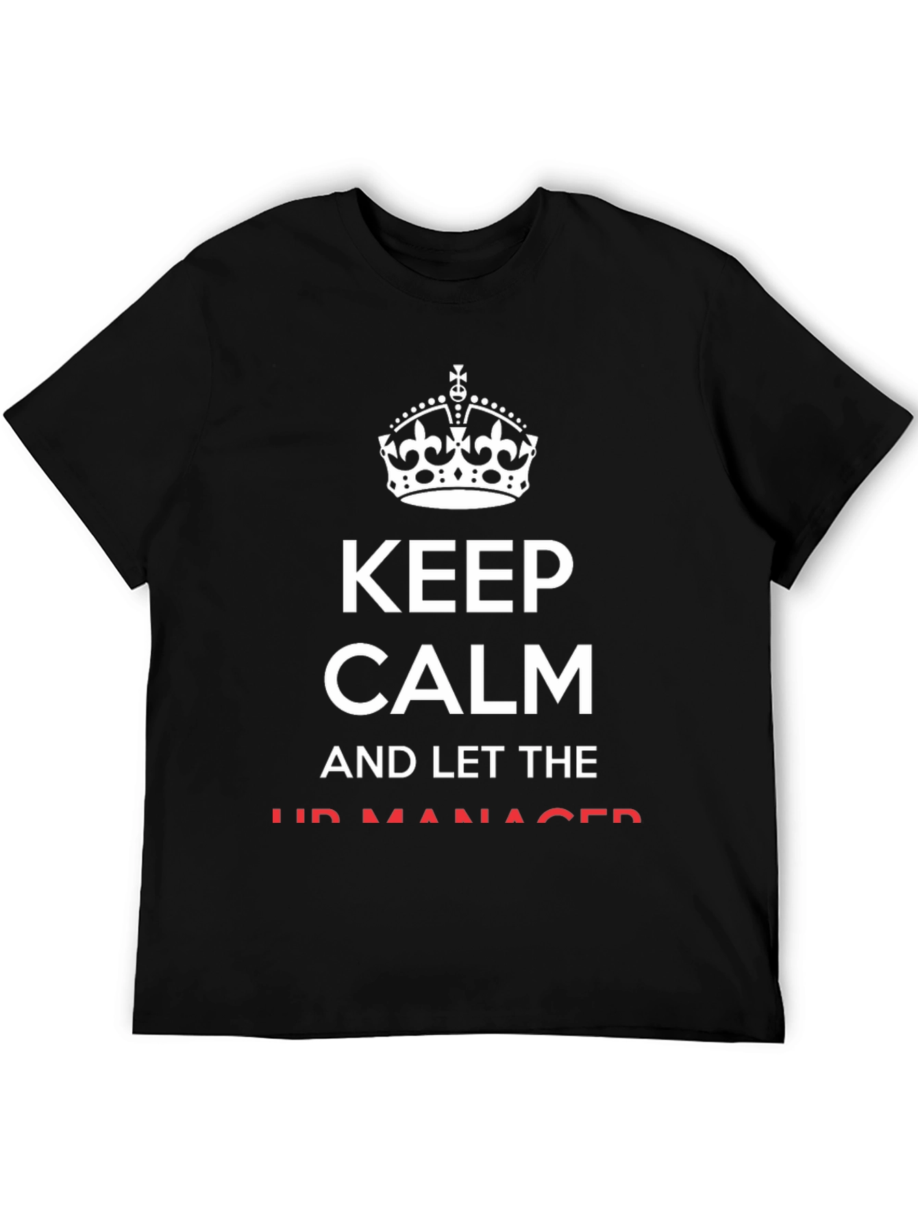 Camiseta Negra Keep Calm para el Jefe