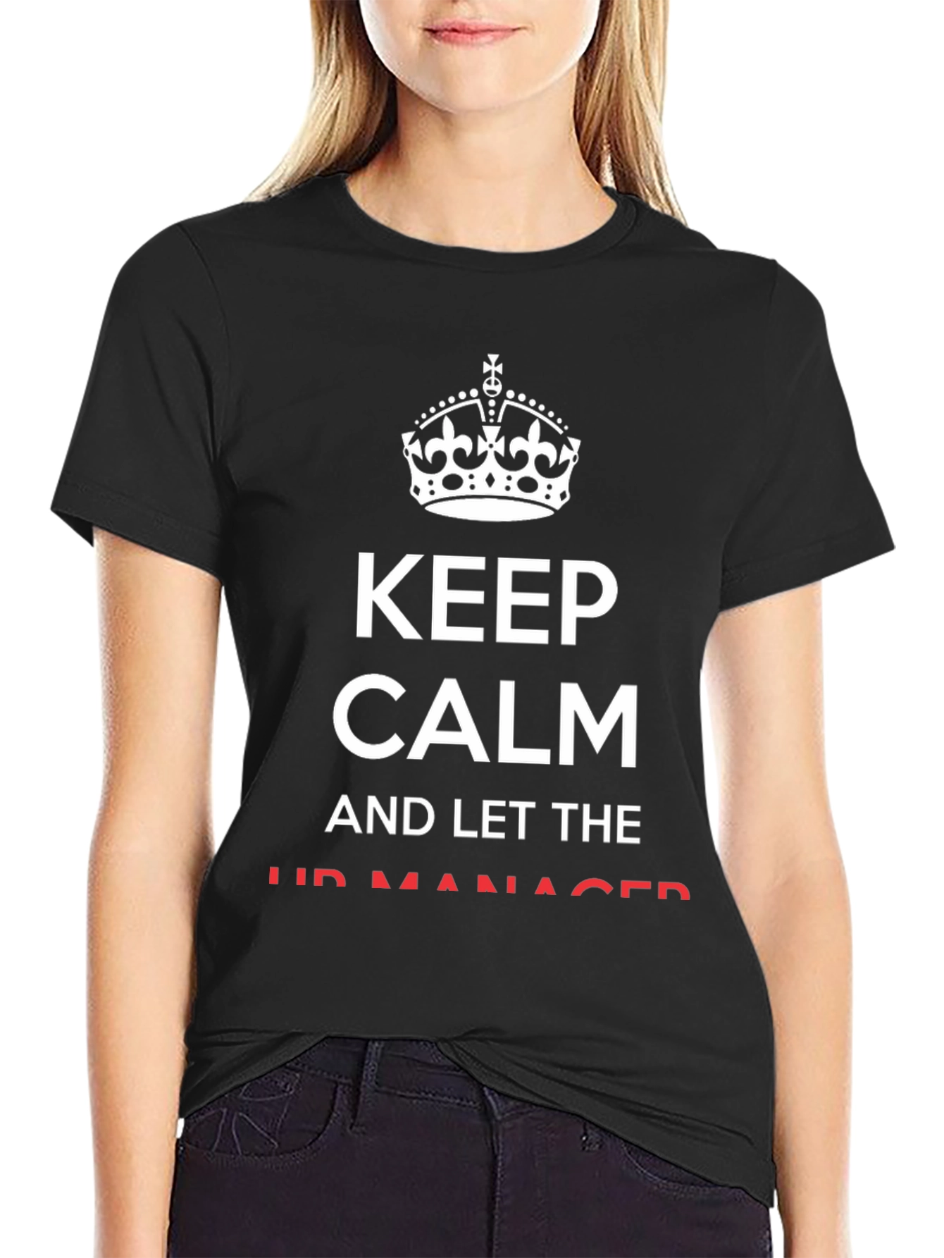Camiseta Negra Keep Calm para el Jefe