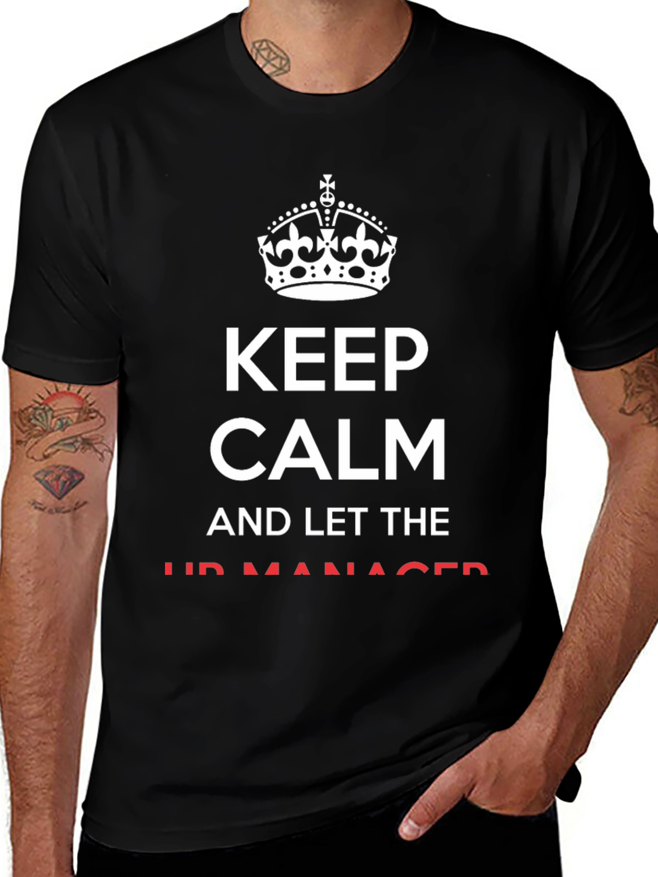 Camiseta Negra Keep Calm para el Jefe