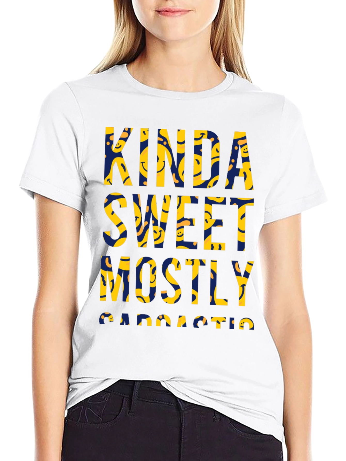 Camiseta Negra: Kinda Sweet Mostly Sarcastic
