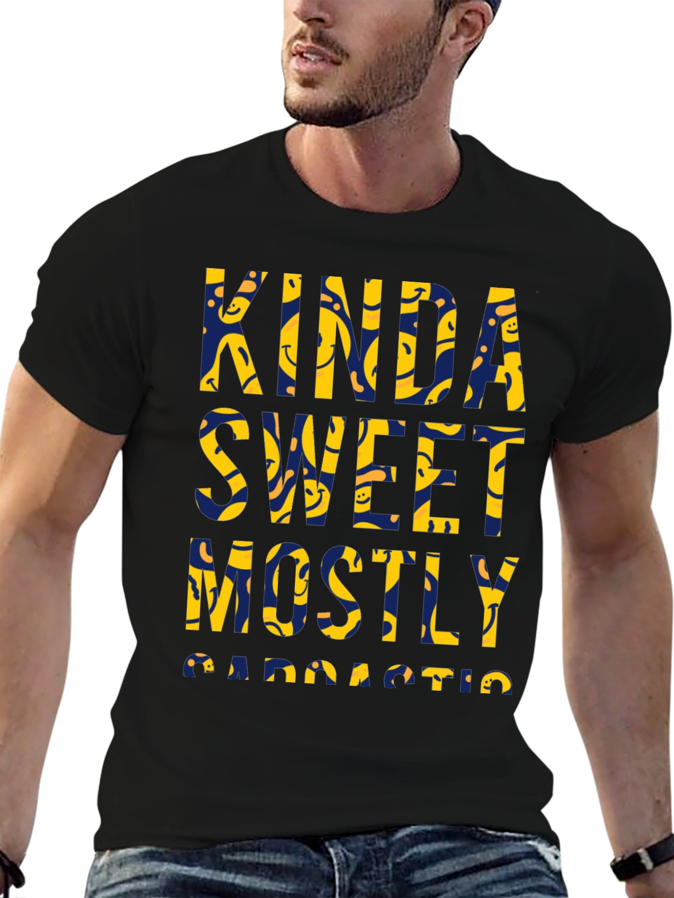 Camiseta Negra: Kinda Sweet Mostly Sarcastic