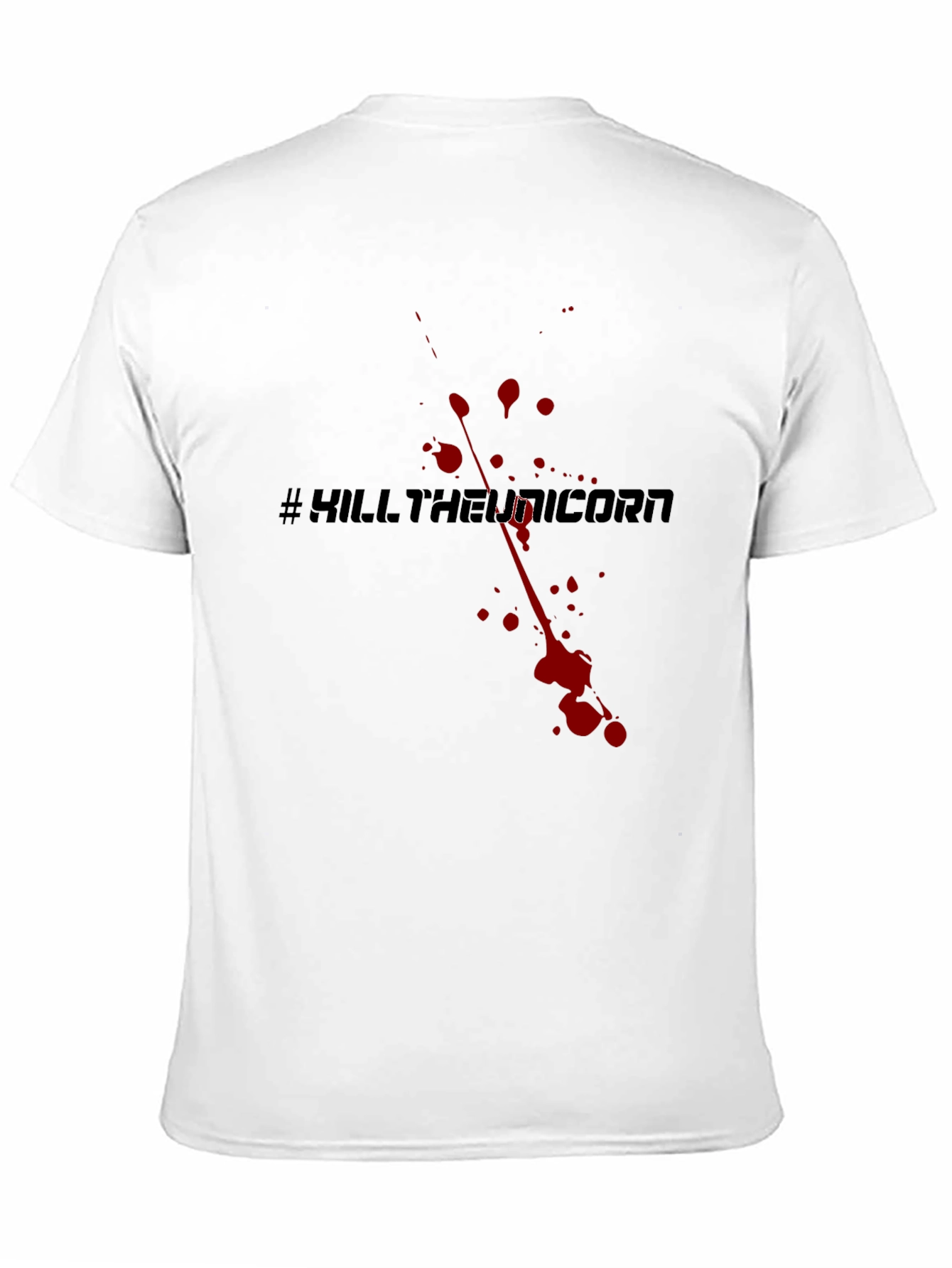 Camiseta Negra #KillTheUnicorn Estilo Sangriento