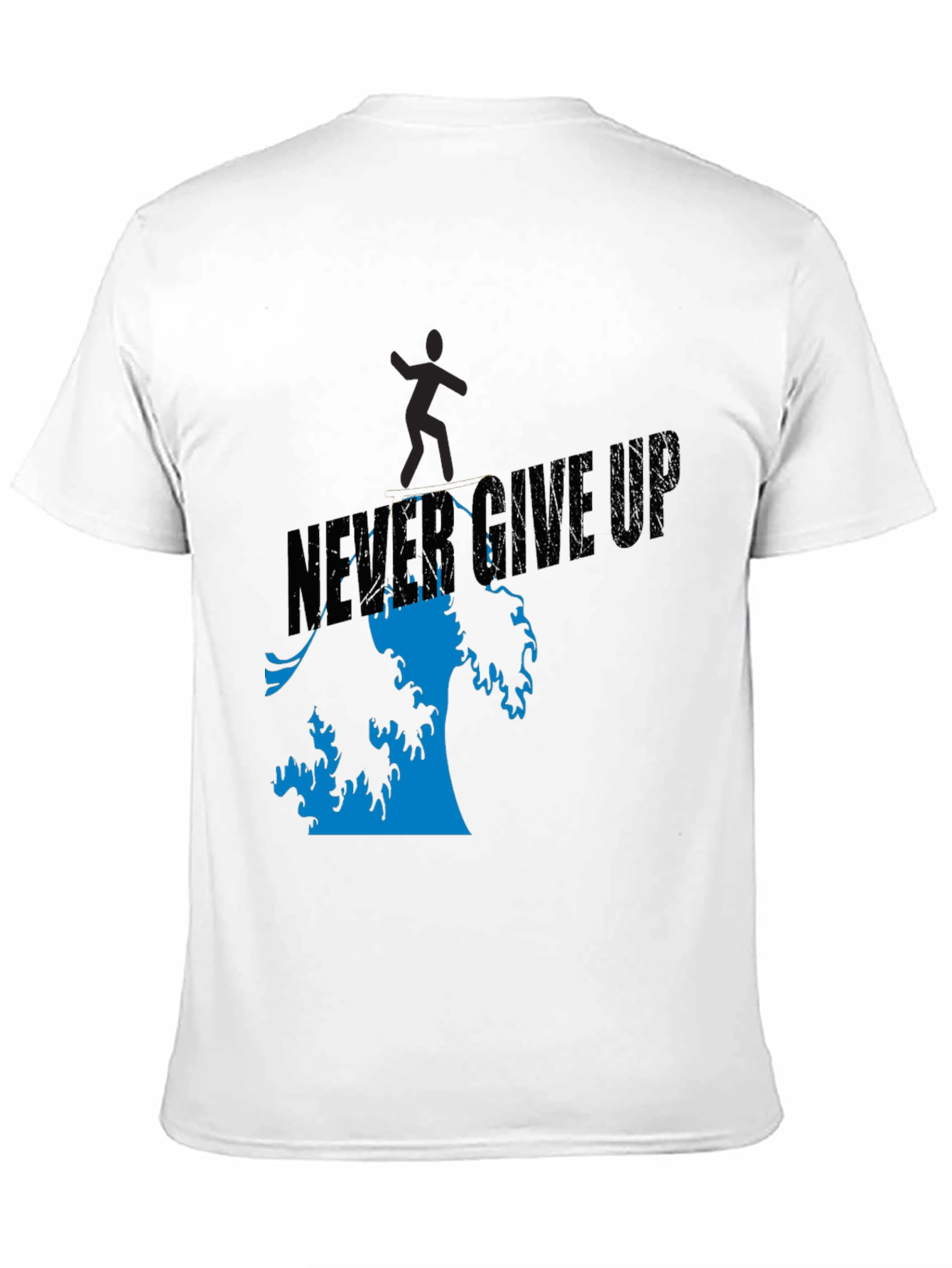Camiseta Negra Never Give Up Hombre