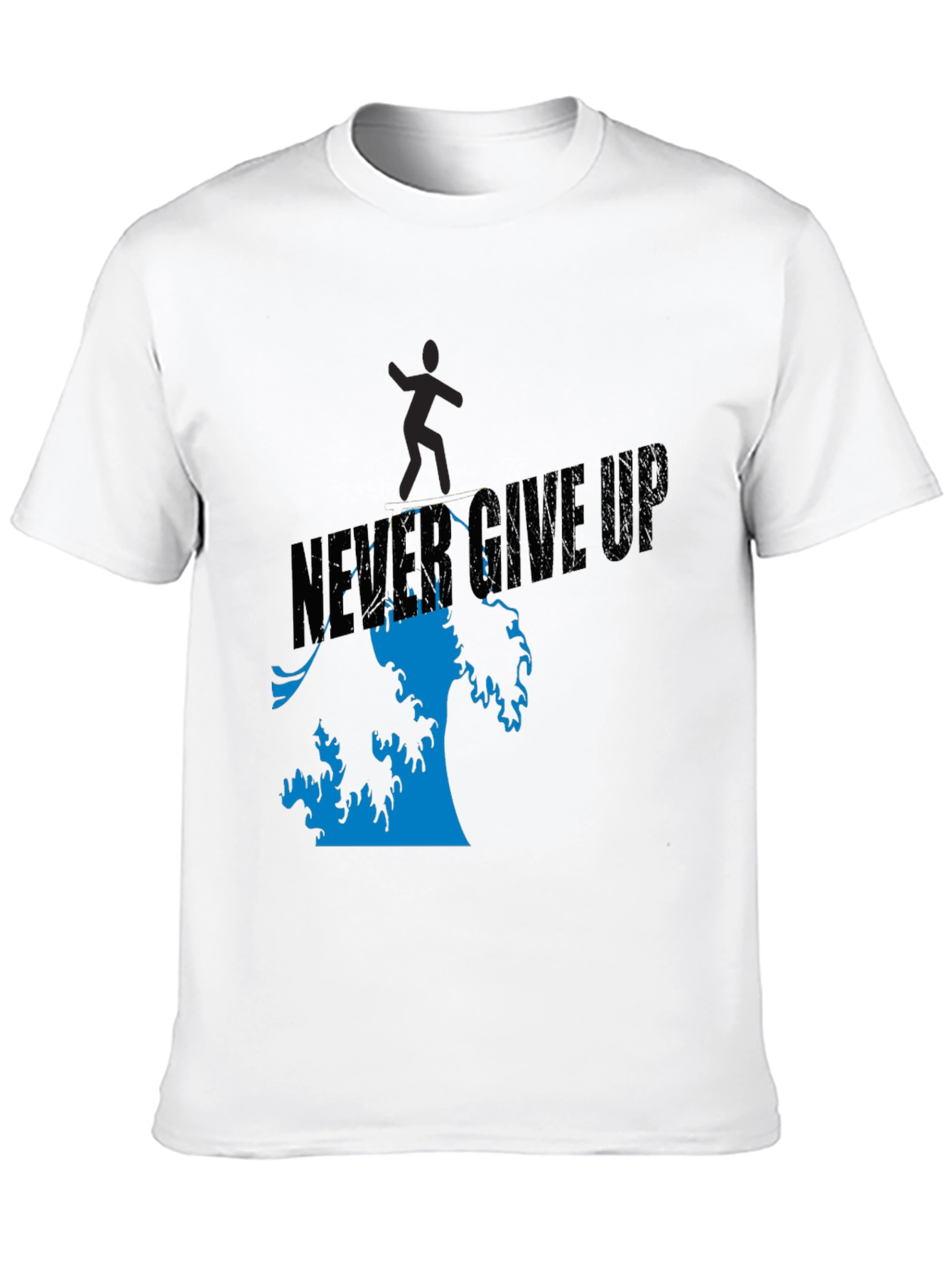 Camiseta Negra Never Give Up Hombre