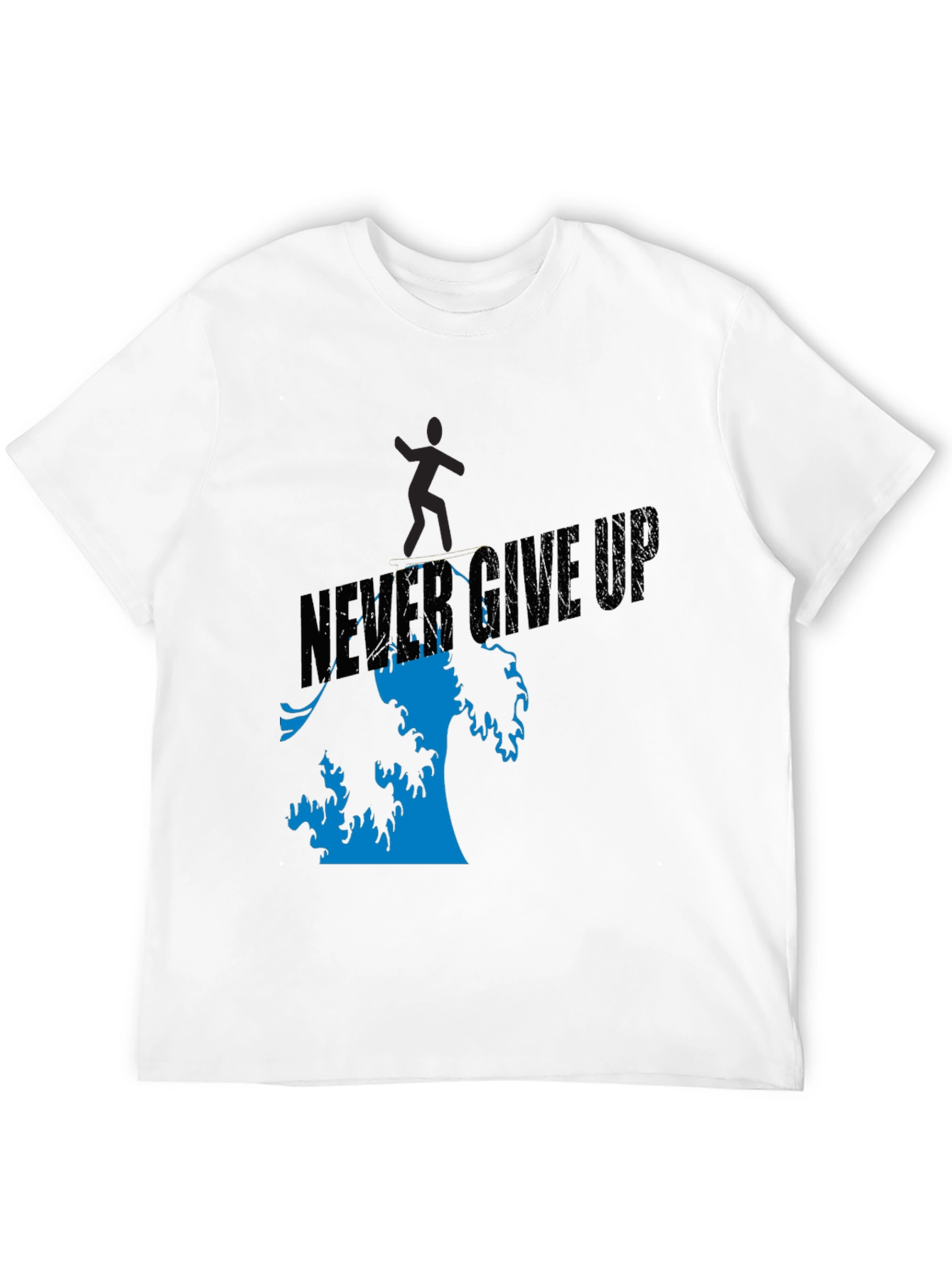 Camiseta Negra Never Give Up Hombre