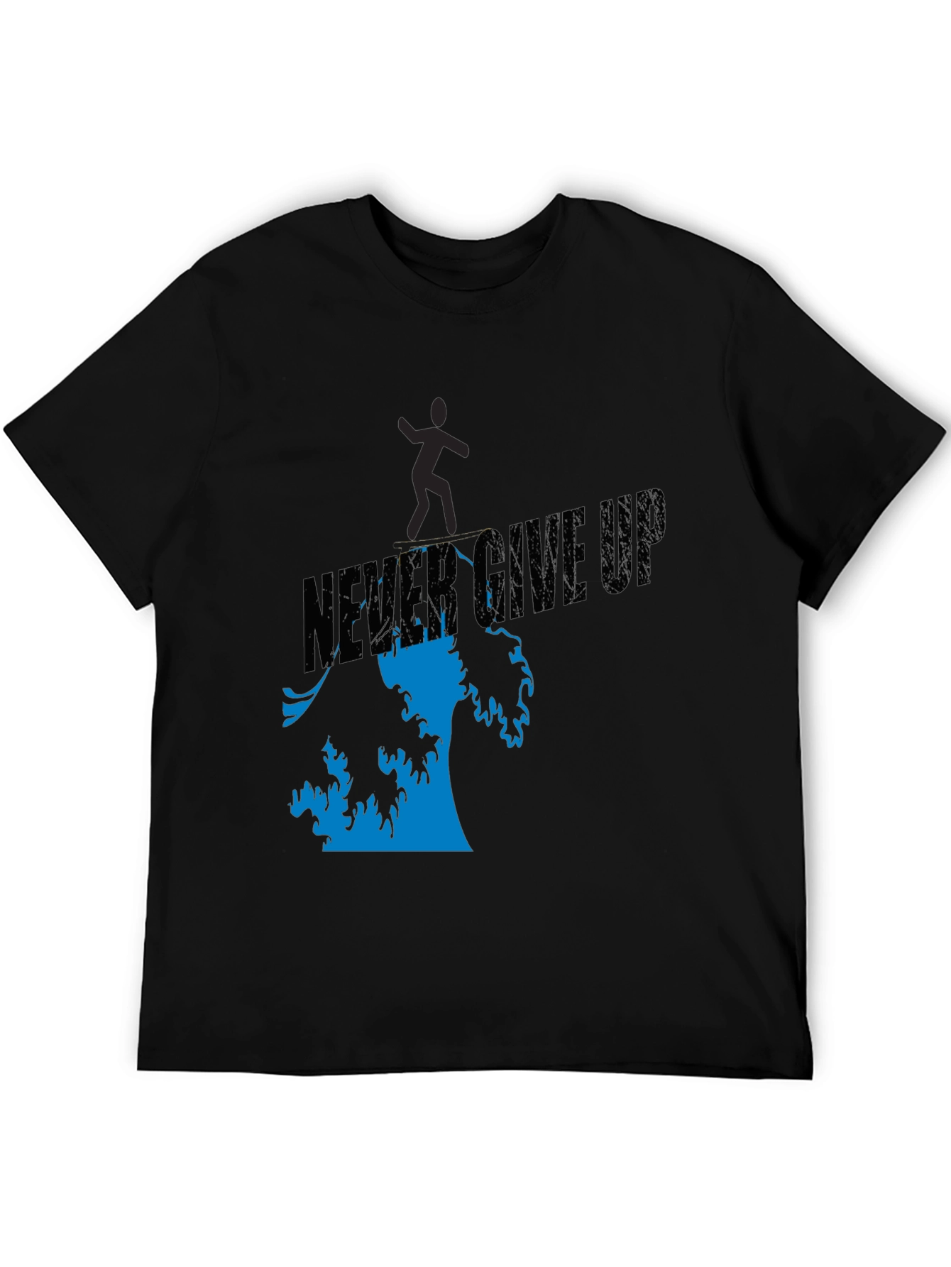 Camiseta Negra Never Give Up Hombre