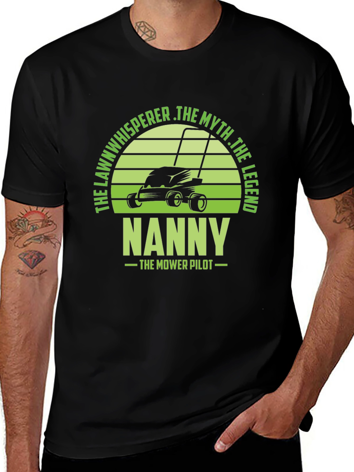 Camiseta Hombre Negra con Diseño de Jardinero NANNY