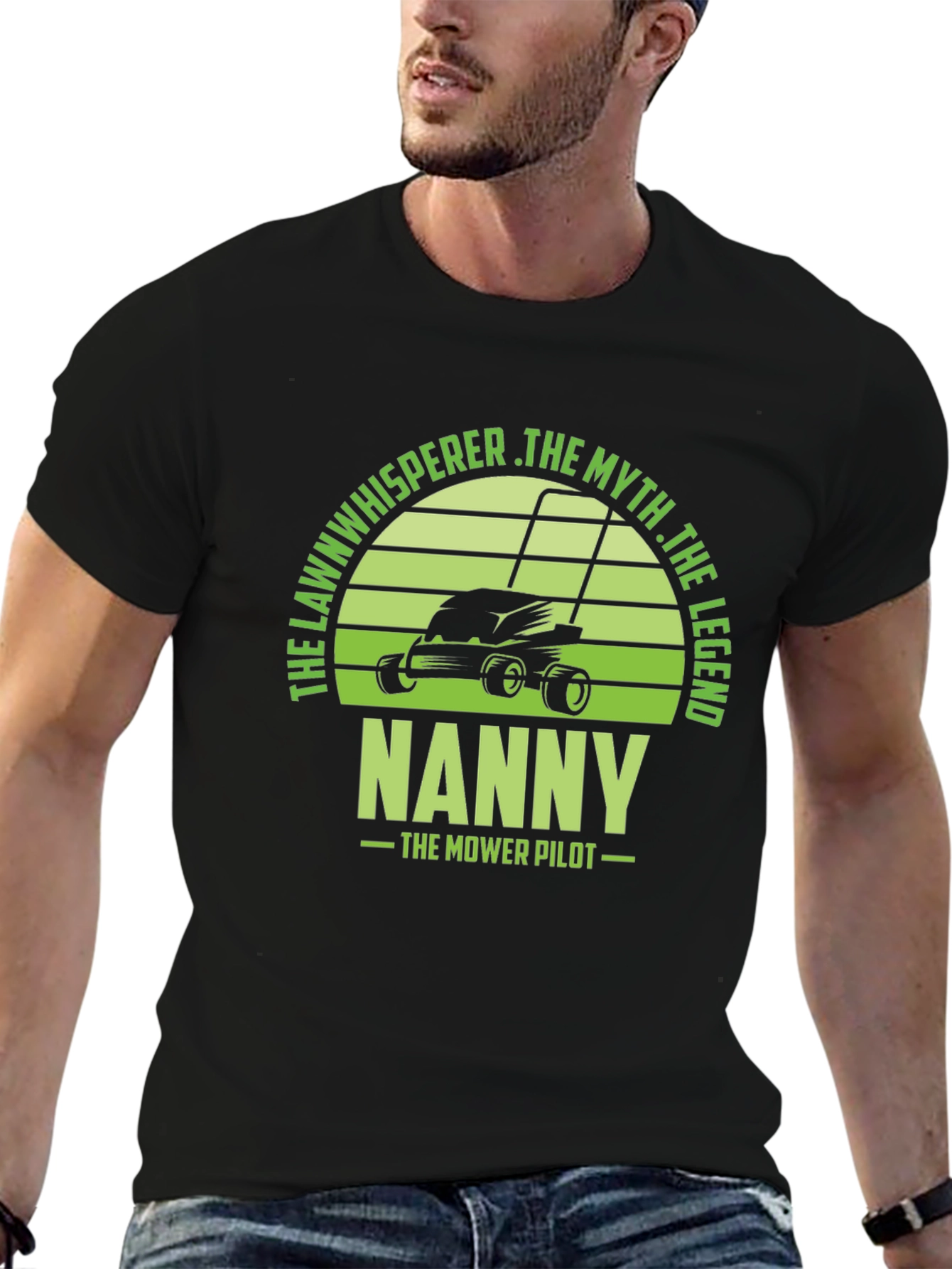 Camiseta Hombre Negra con Diseño de Jardinero NANNY
