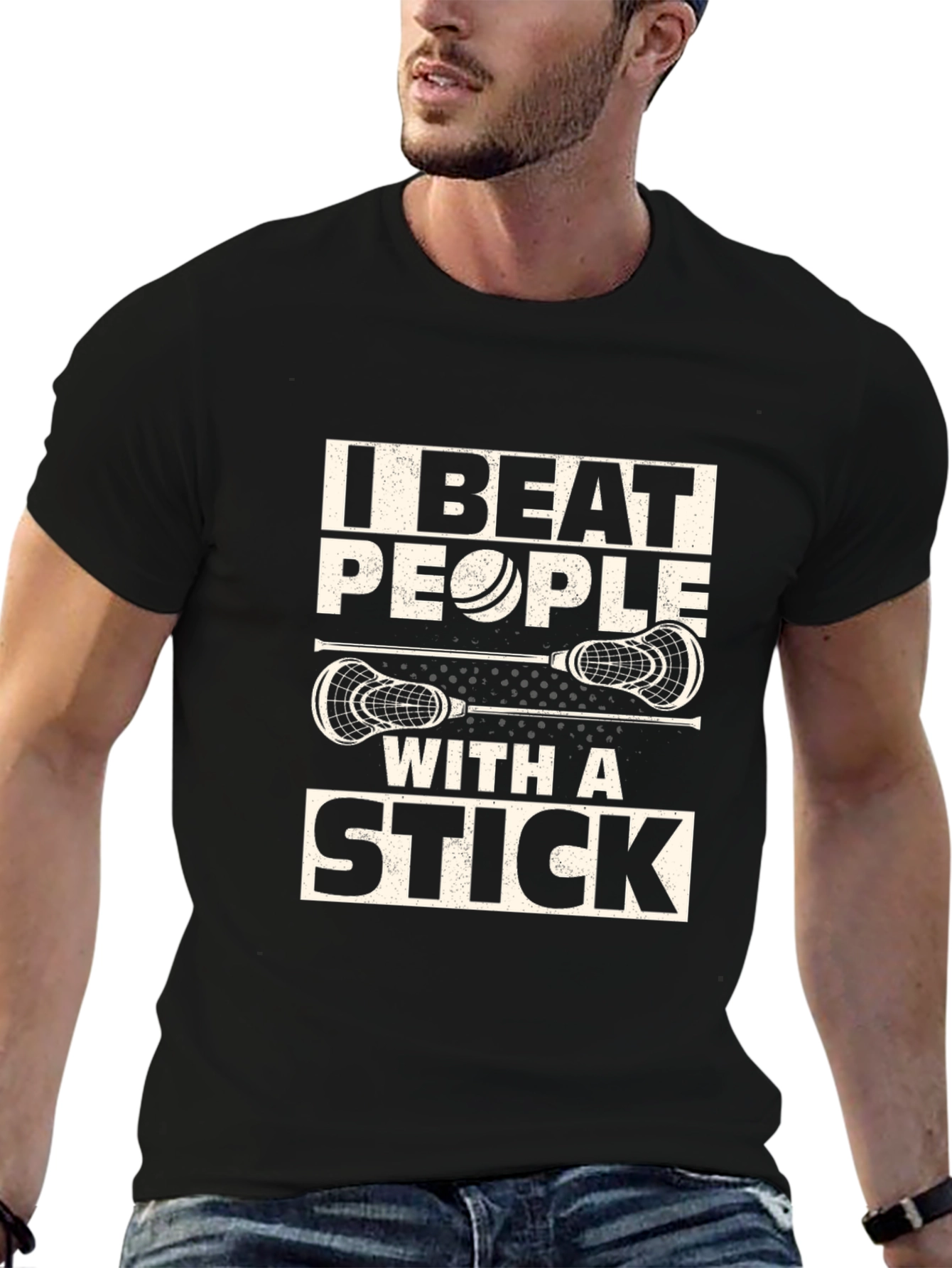 Camiseta Lacrosse: I Beat People With A Stick