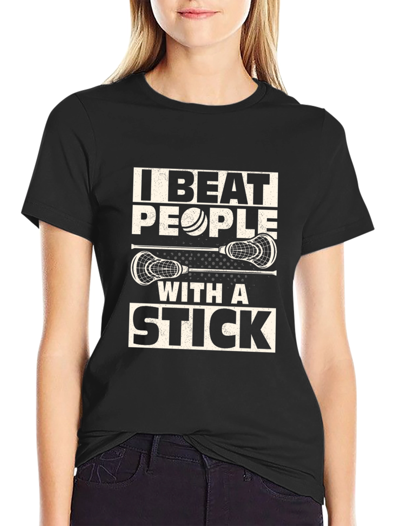 Camiseta Lacrosse: I Beat People With A Stick
