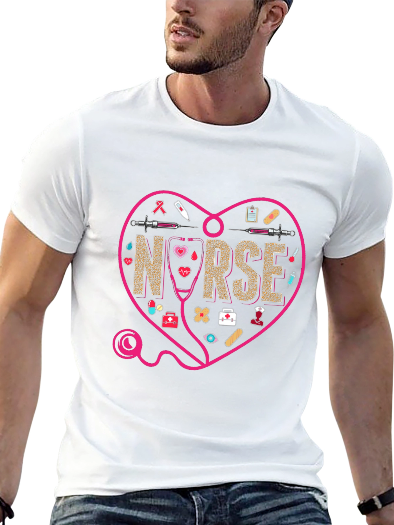 Camiseta Negra Nurse Heart
