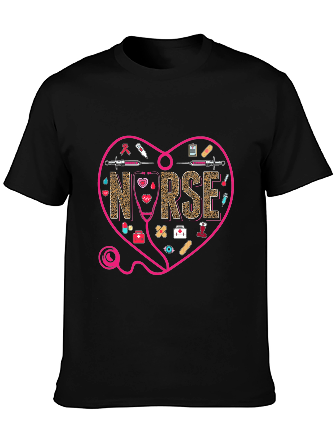 Camiseta Negra Nurse Heart