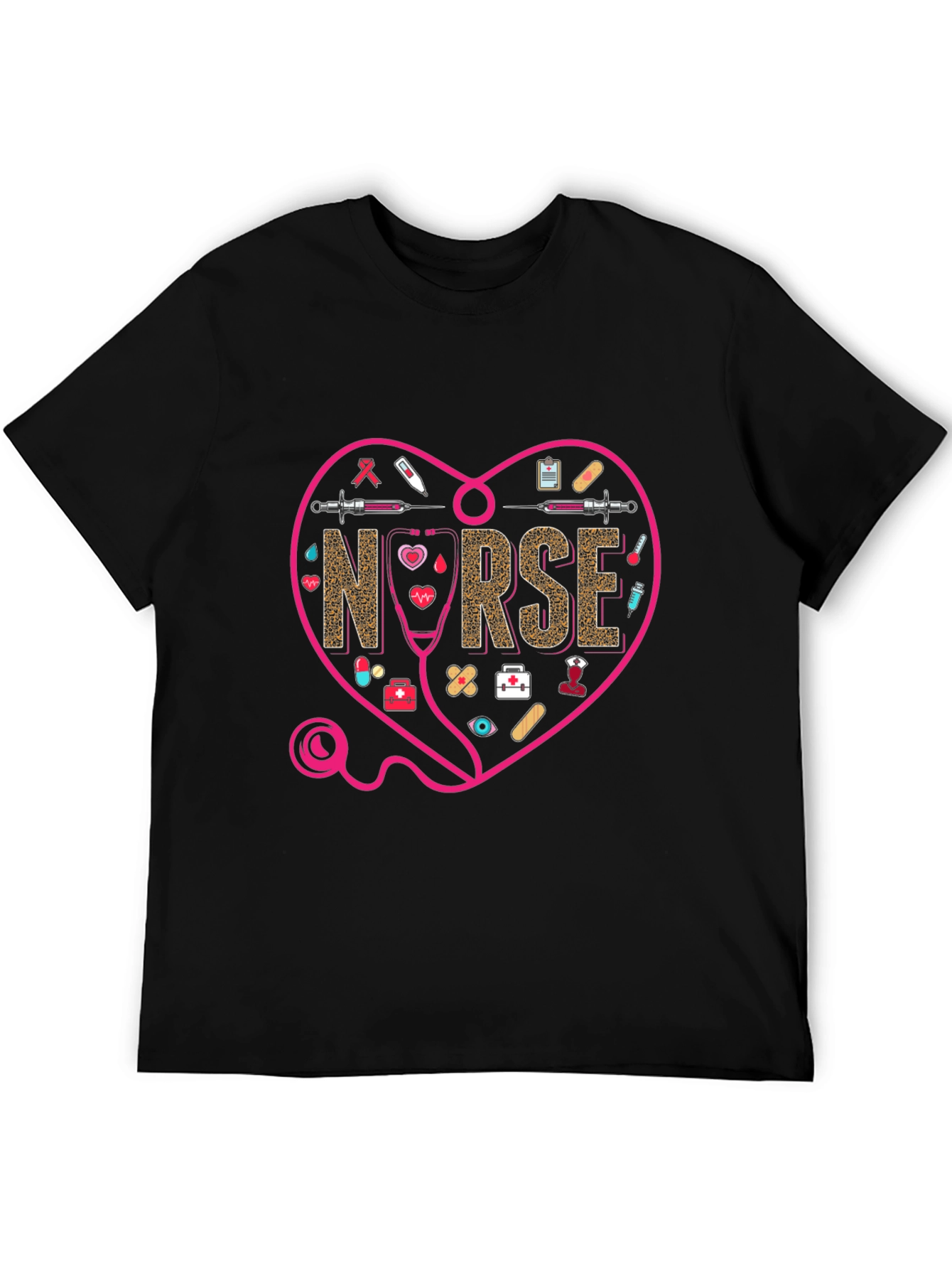 Camiseta Negra Nurse Heart
