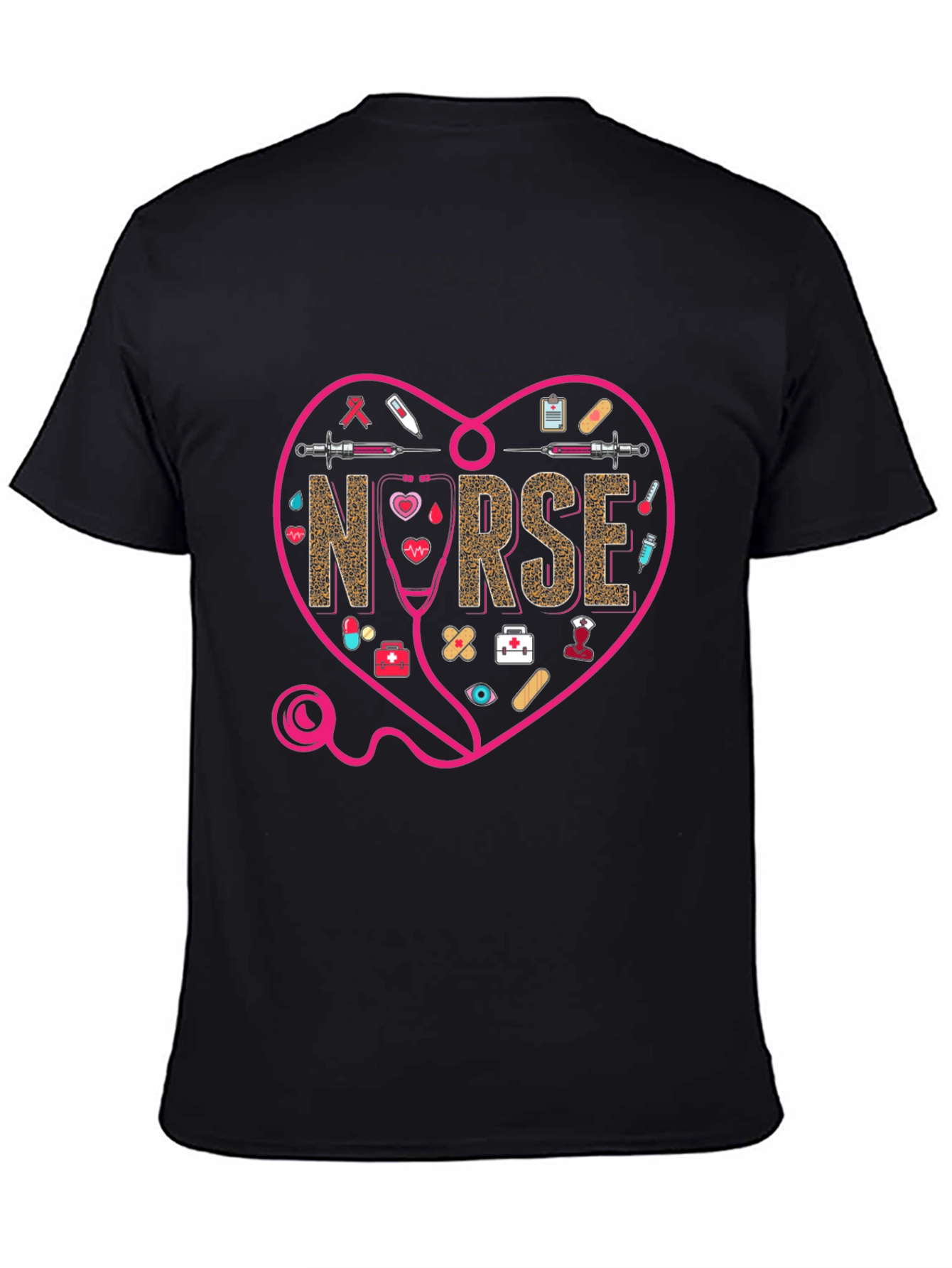 Camiseta Negra Nurse Heart