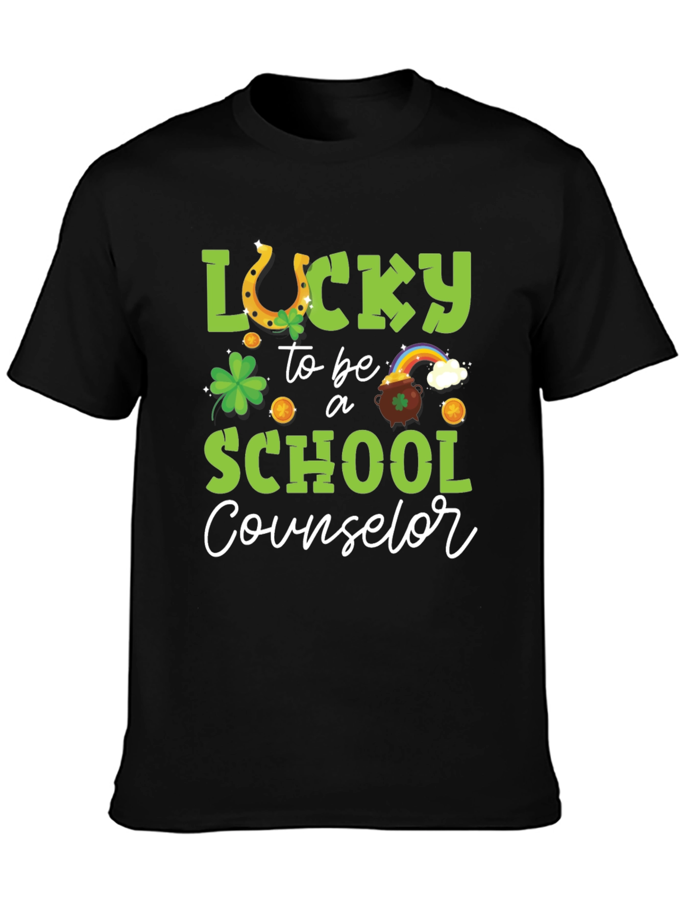 Camiseta Negra Lucky School Counselor San Patricio