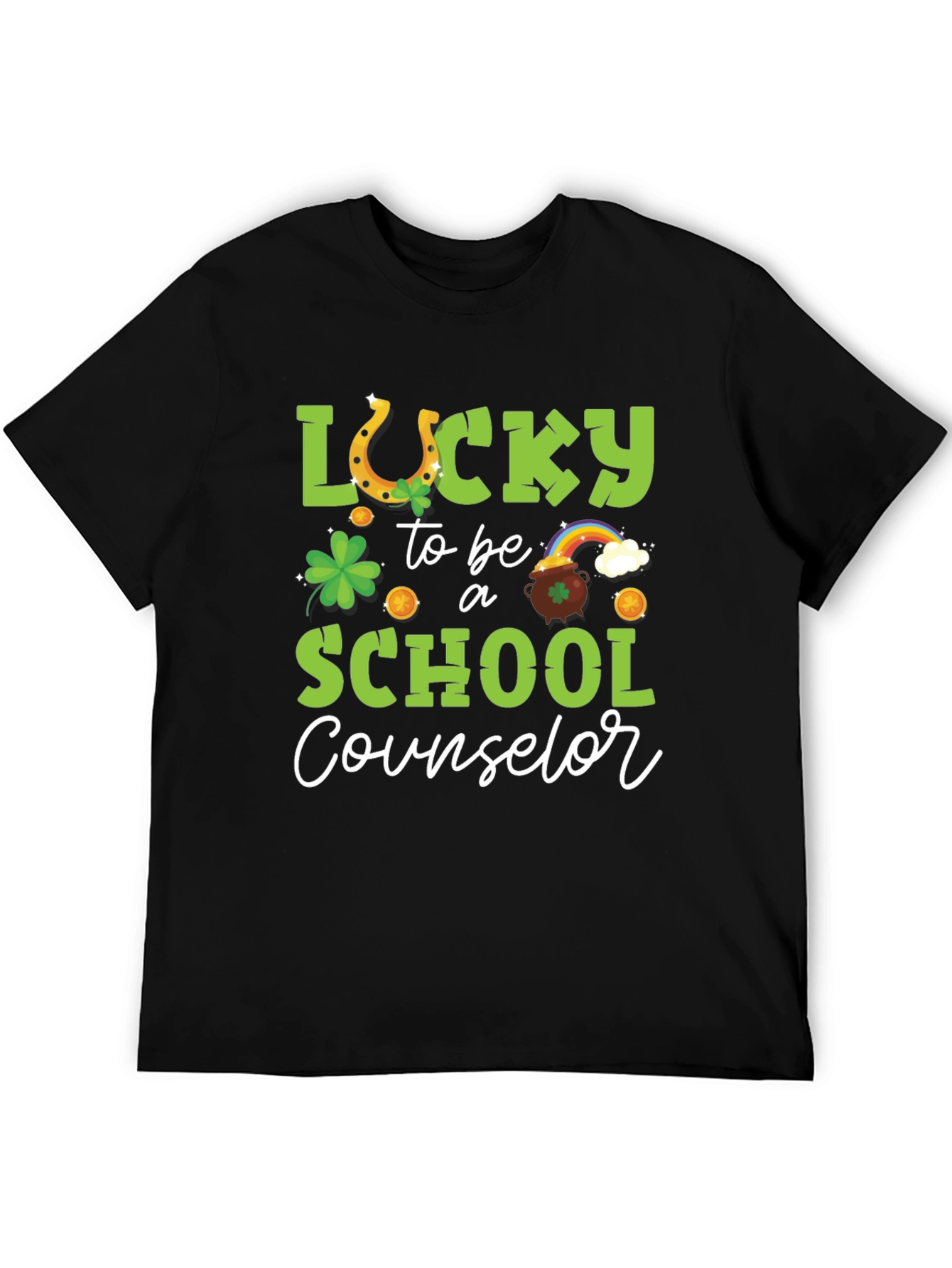 Camiseta Negra Lucky School Counselor San Patricio