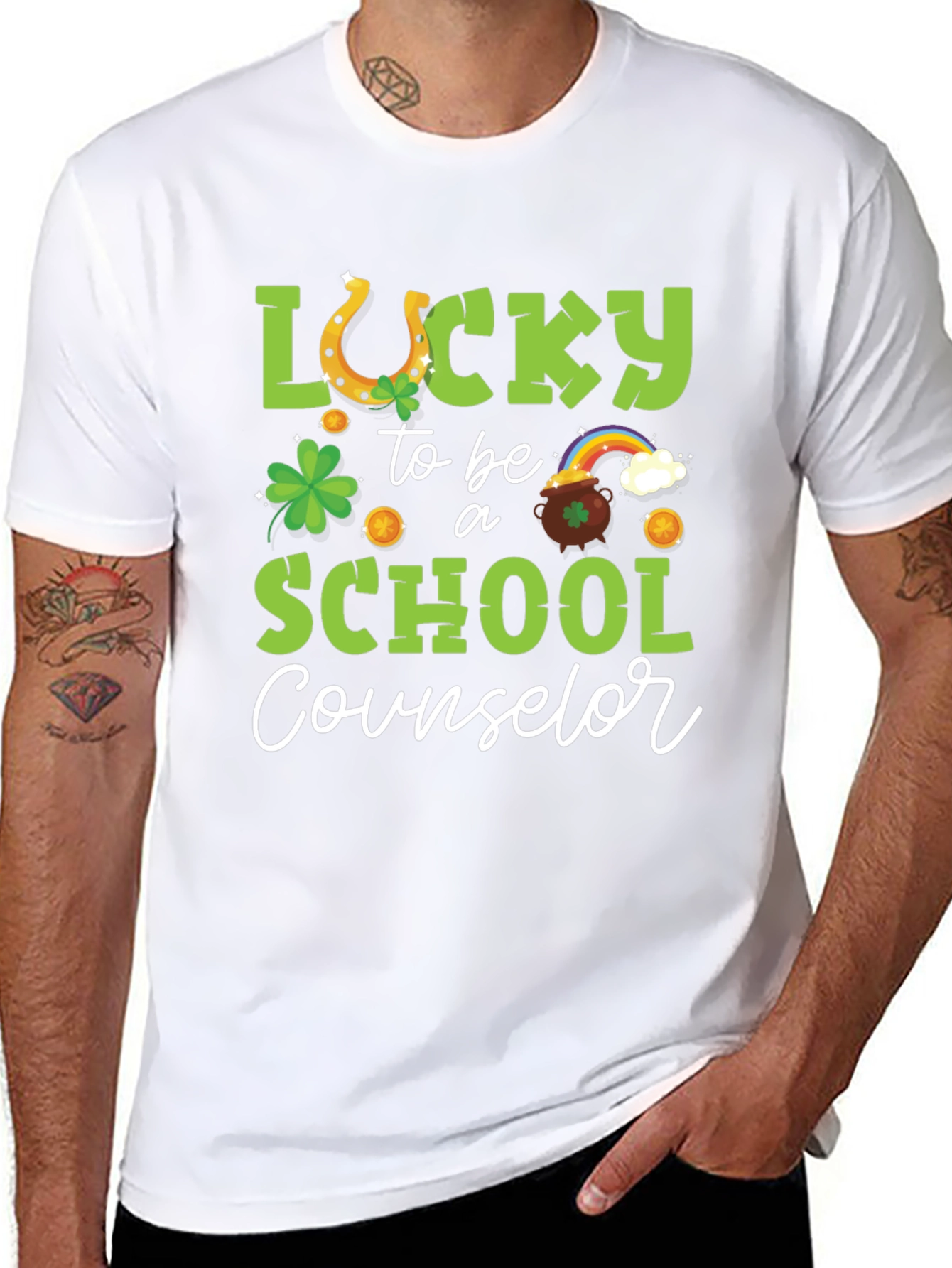 Camiseta Negra Lucky School Counselor San Patricio