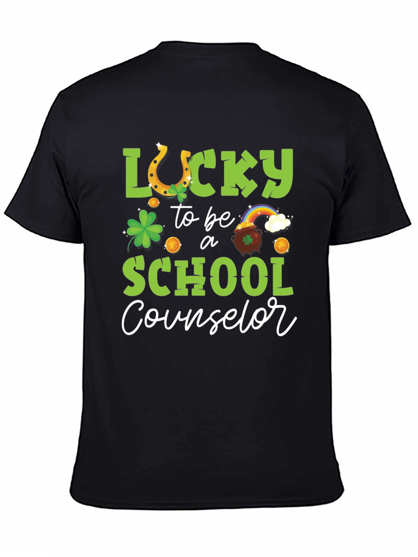 Camiseta Negra Lucky School Counselor San Patricio