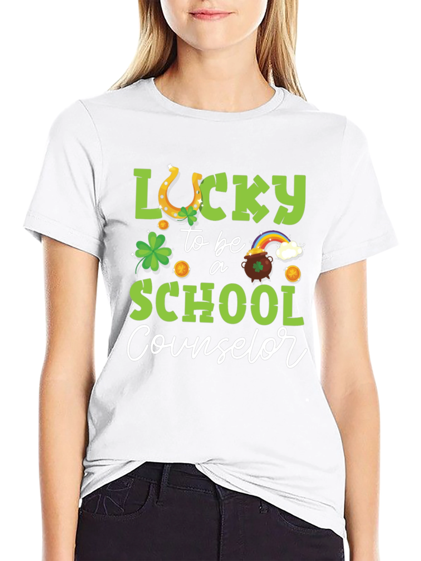 Camiseta Negra Lucky School Counselor San Patricio