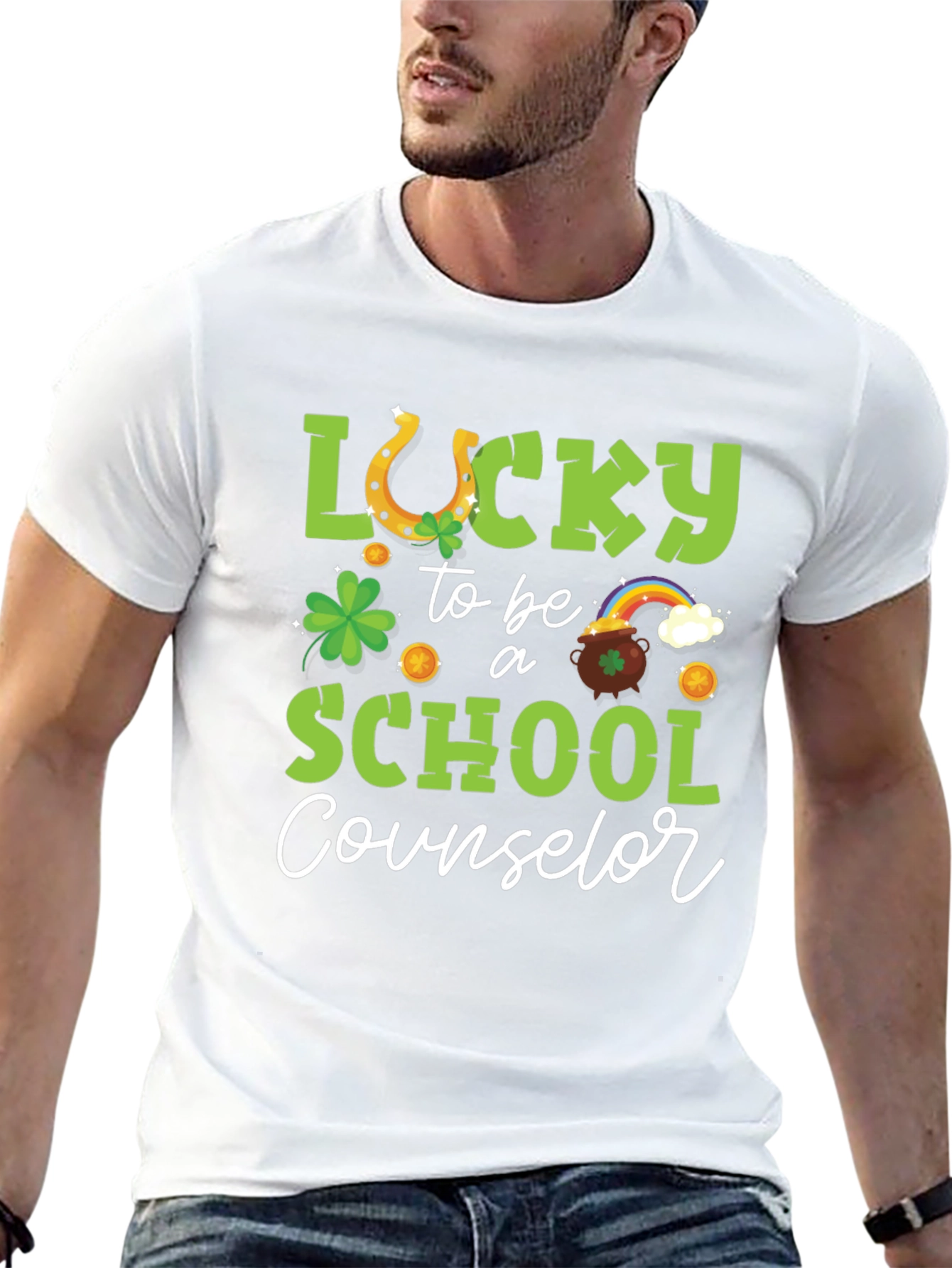 Camiseta Negra Lucky School Counselor San Patricio