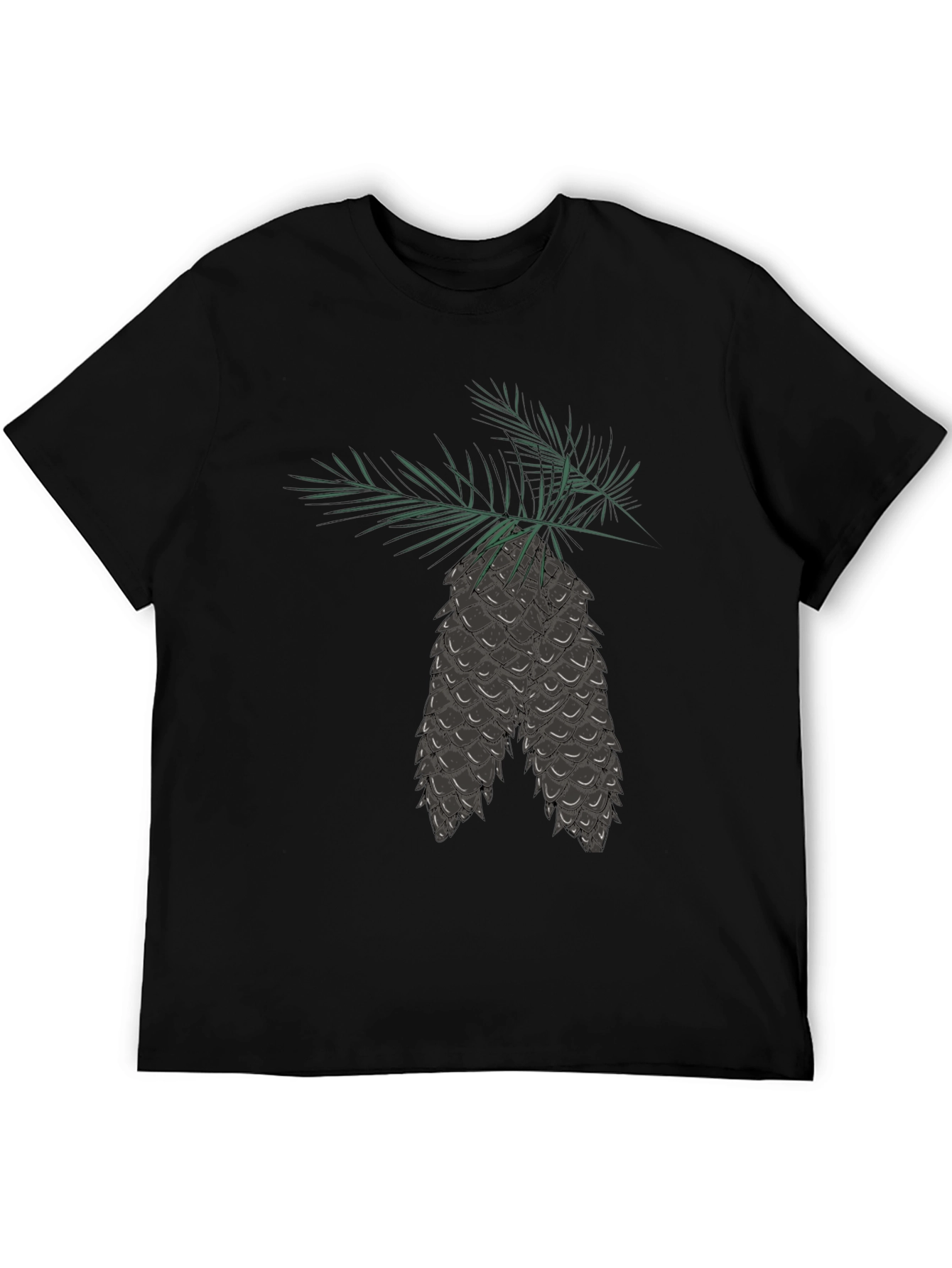 Camiseta Negra con Diseño de Piñas