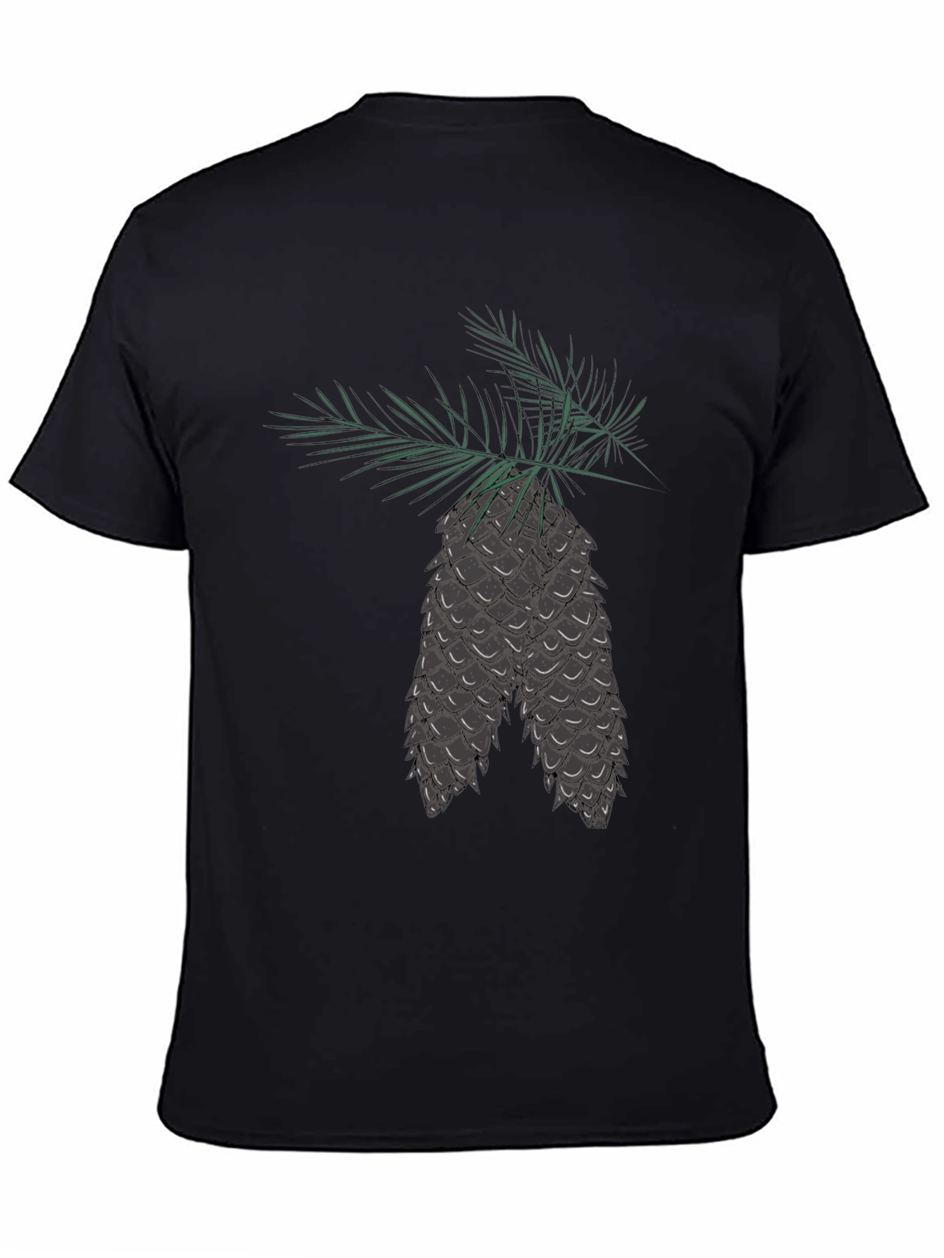 Camiseta Negra con Diseño de Piñas