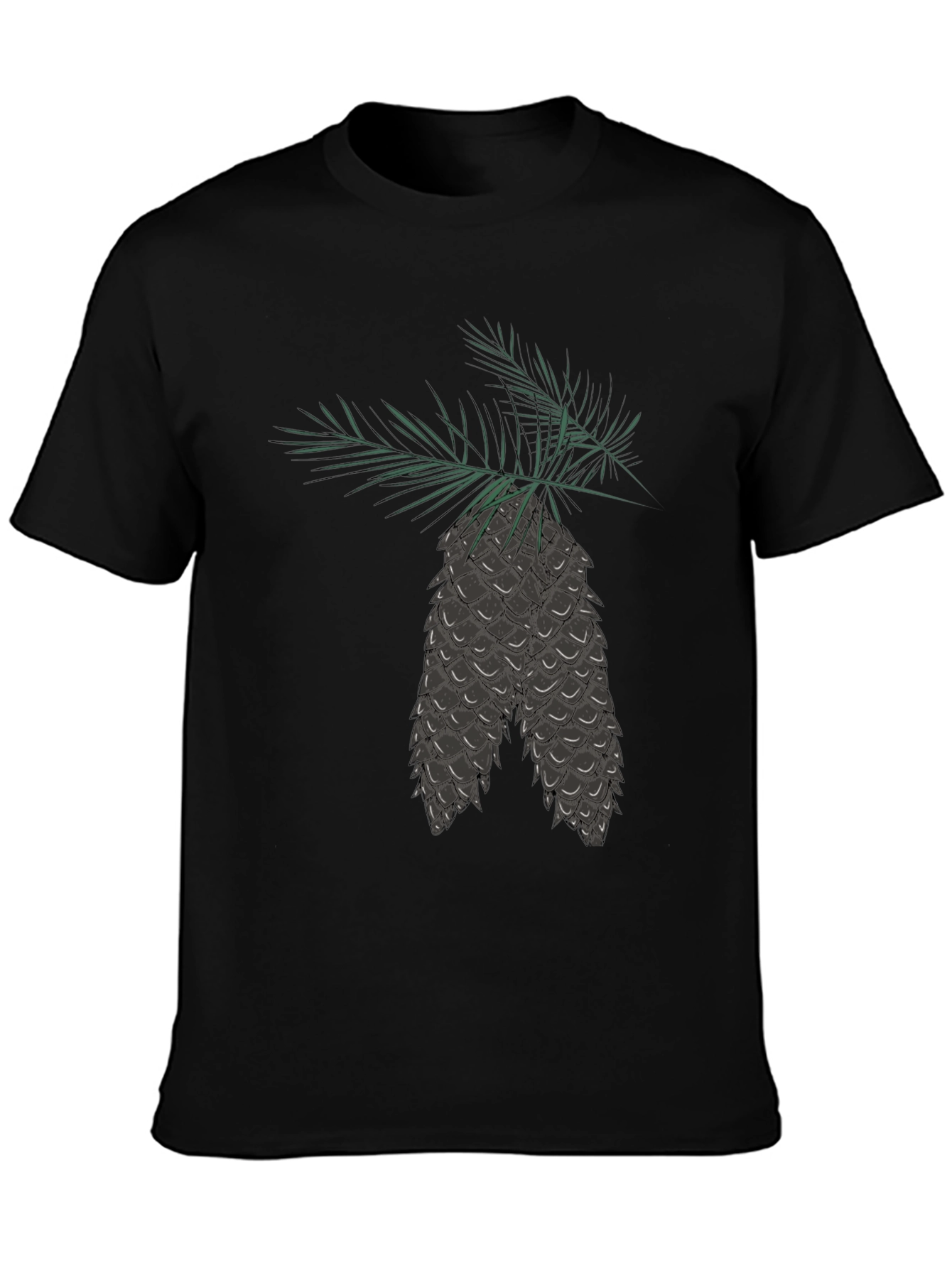 Camiseta Negra con Diseño de Piñas