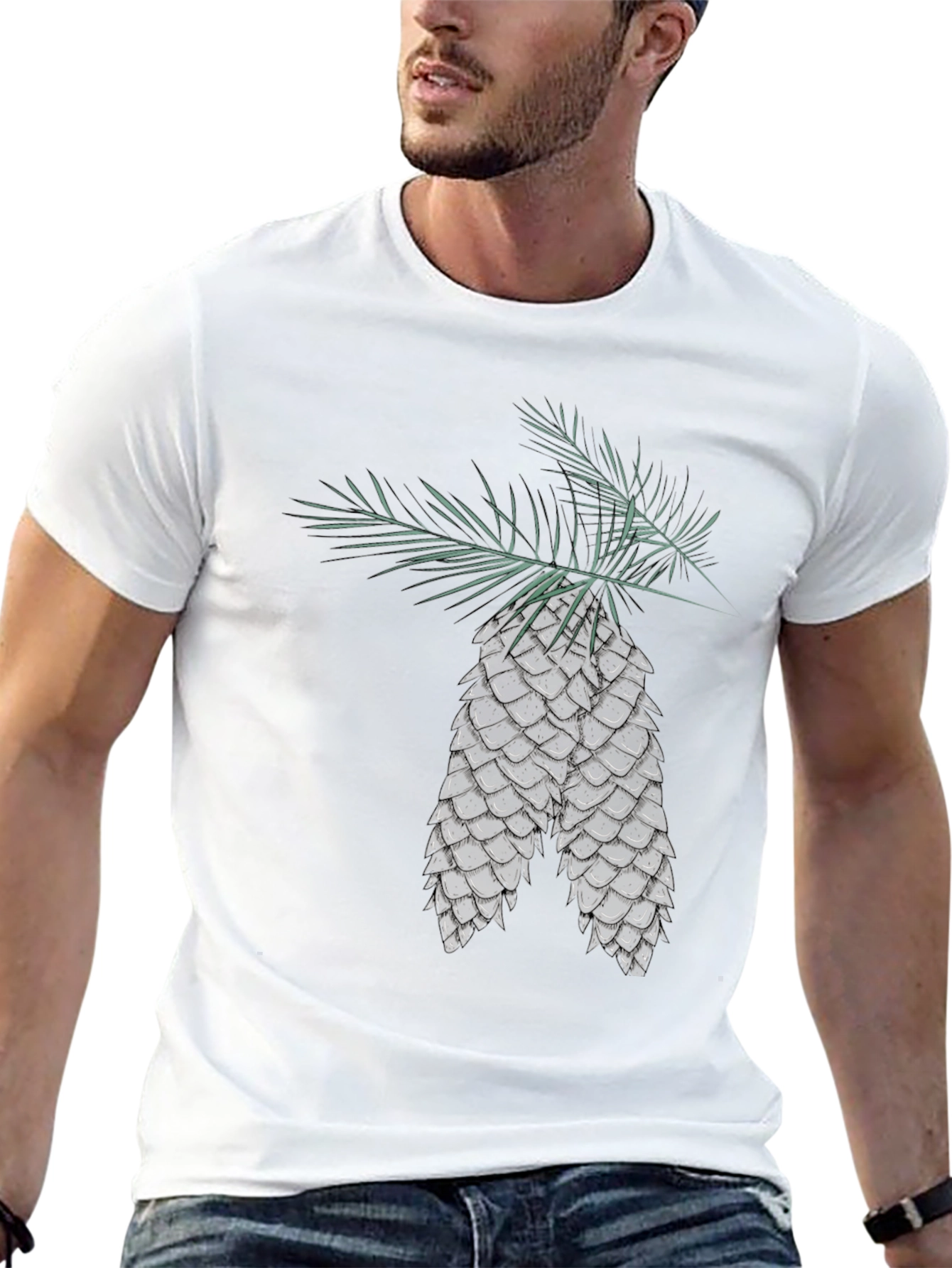 Camiseta Negra con Diseño de Piñas