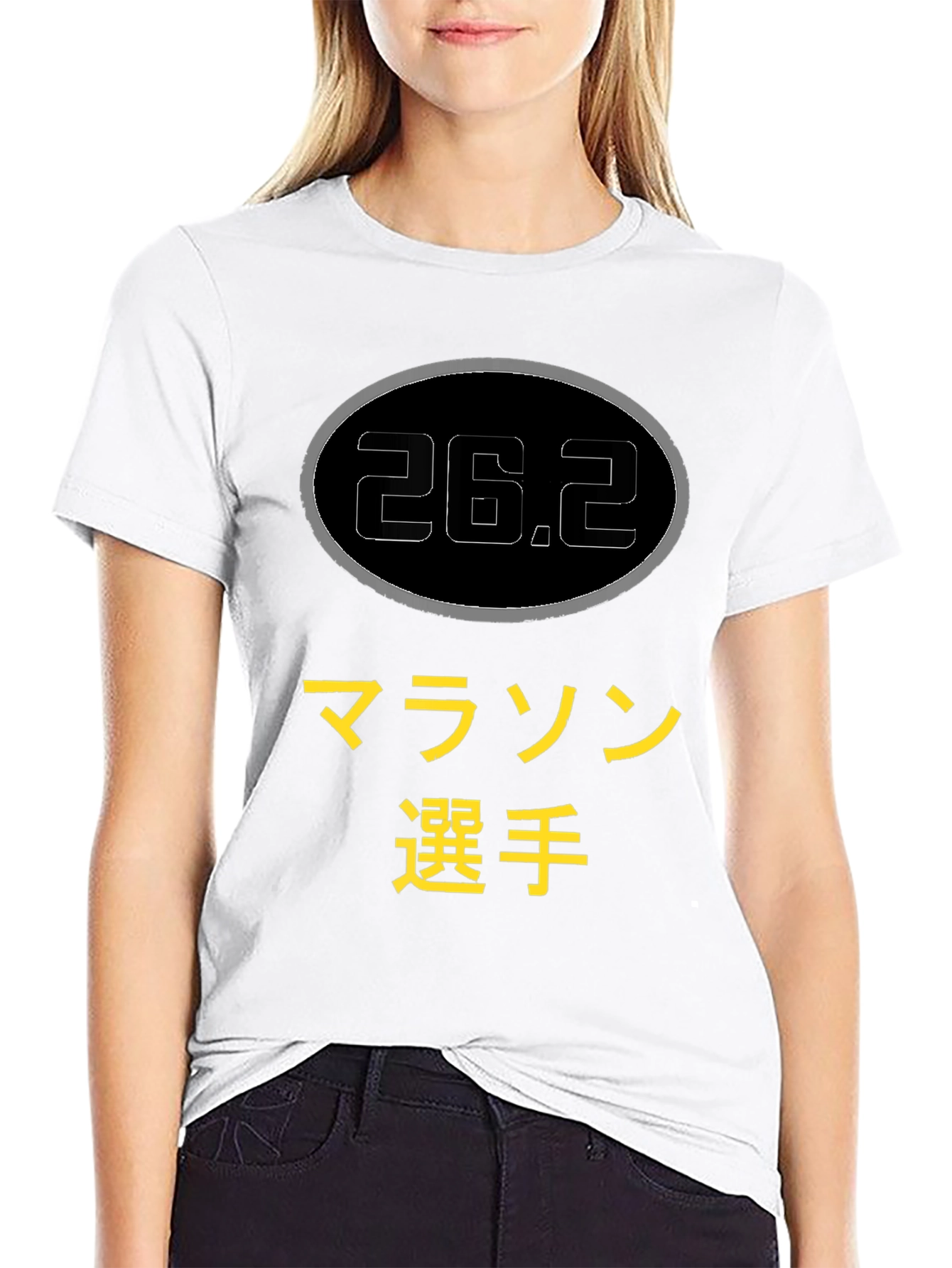 Camiseta Negra Maratón 26.2 Japonés