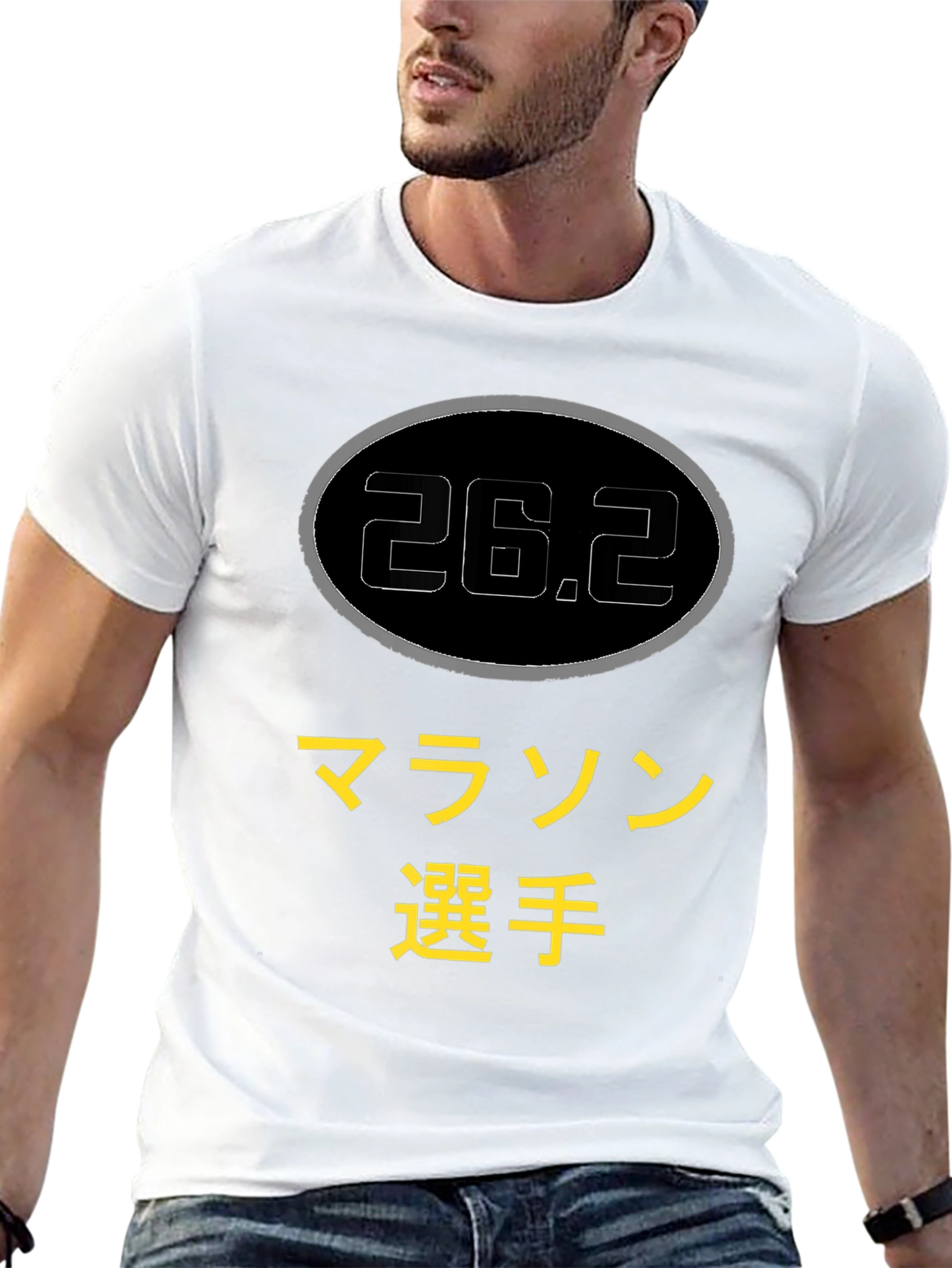 Camiseta Negra Maratón 26.2 Japonés